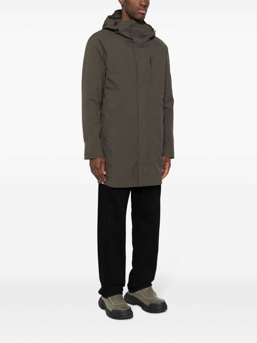 long-line hooded parka coat - 3