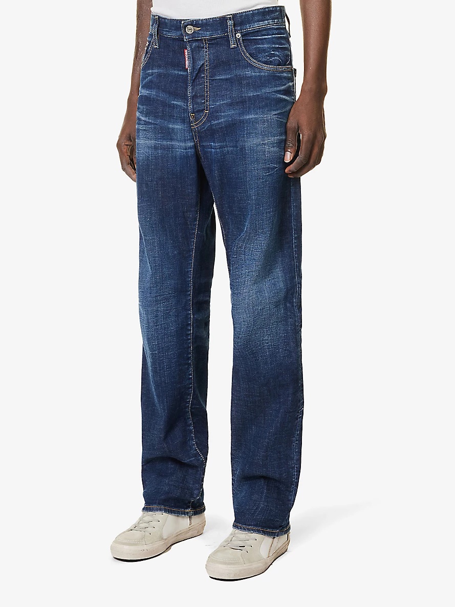 Straight-leg regular-fit stretch-denim jeans - 3