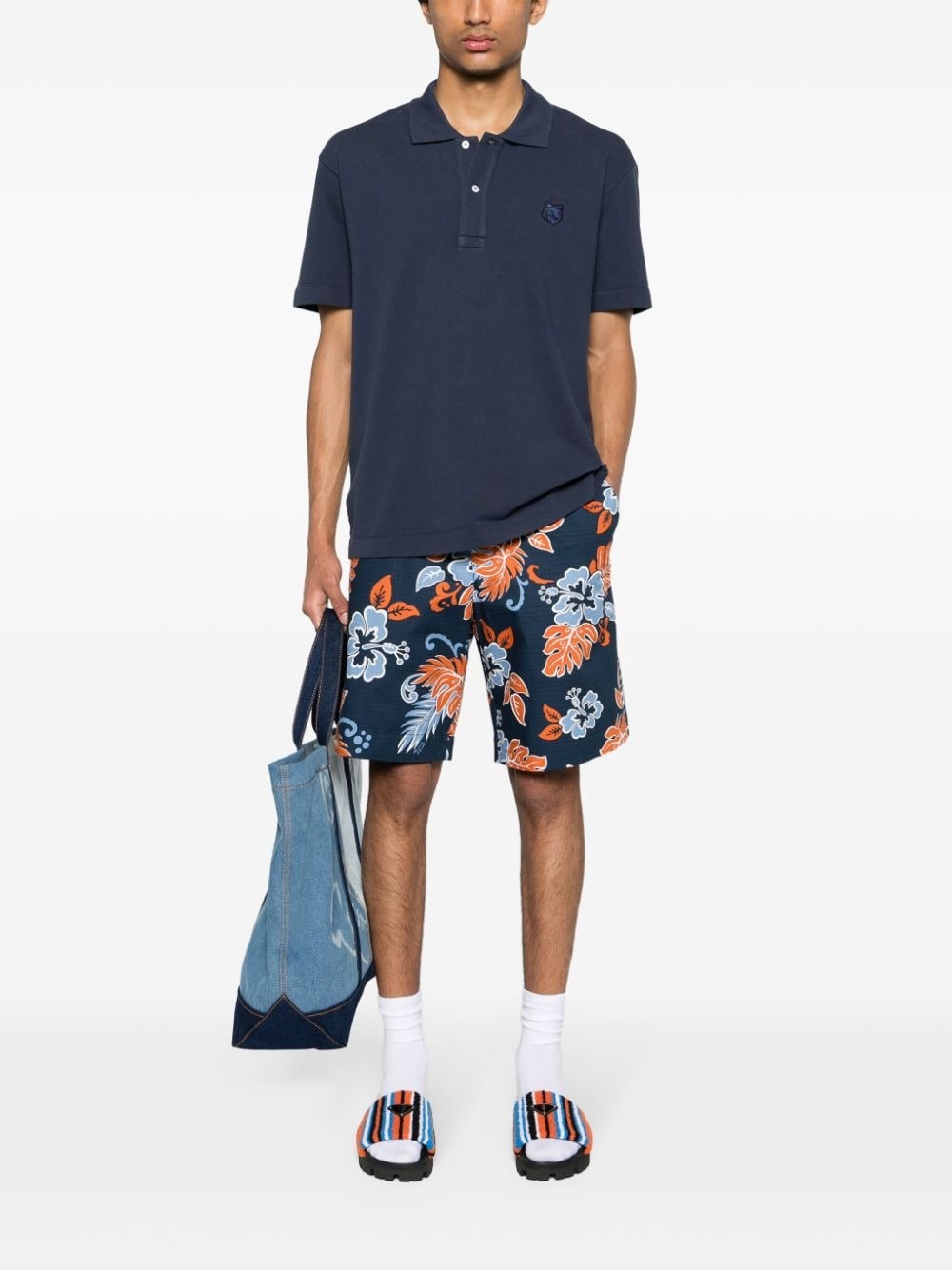 fox head-patch piqué polo shirt - 2
