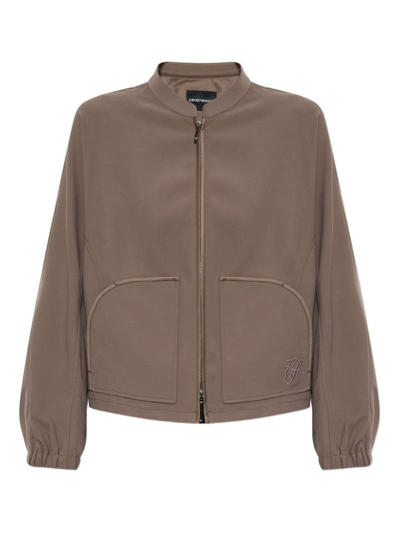 embroidered-logo bomber jacket 1