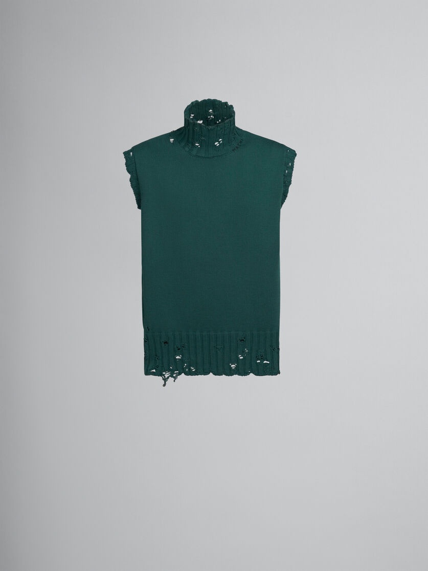 GREEN COTTON VEST - 1