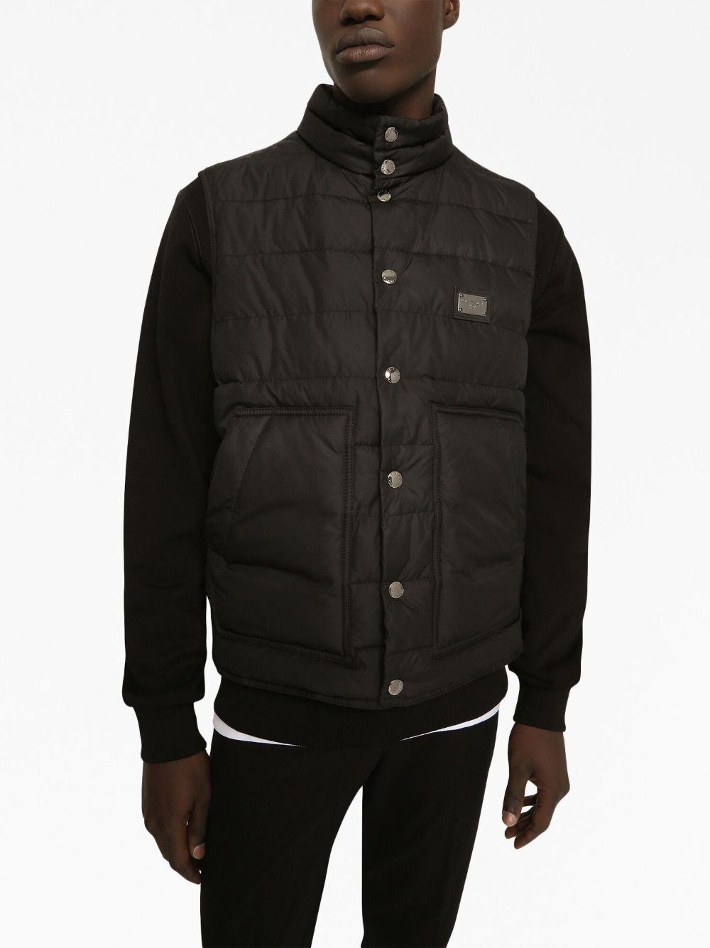logo-plaque padded gilet - 5