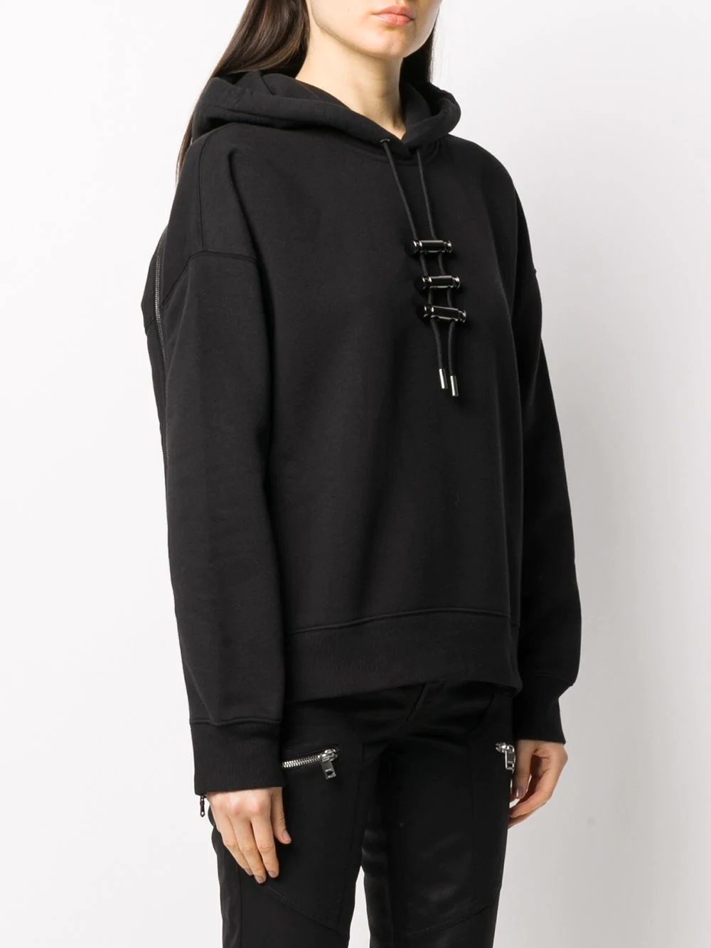 drawstring stopper hoodie - 3