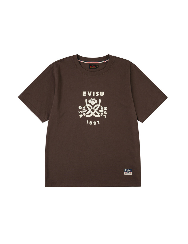 Wheel of Wisdom and Daruma Daicock Print Regular Fit T-Shirt 1