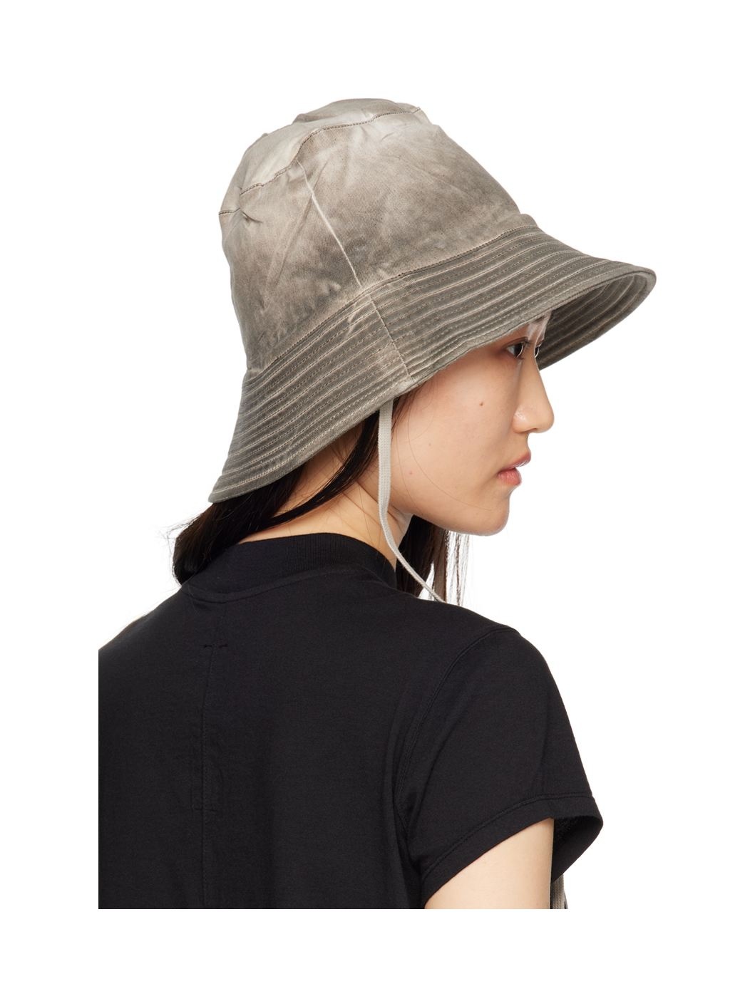 Rick Owens DRKSHDW Gray Foil Stretch Denim Gilligan Hat