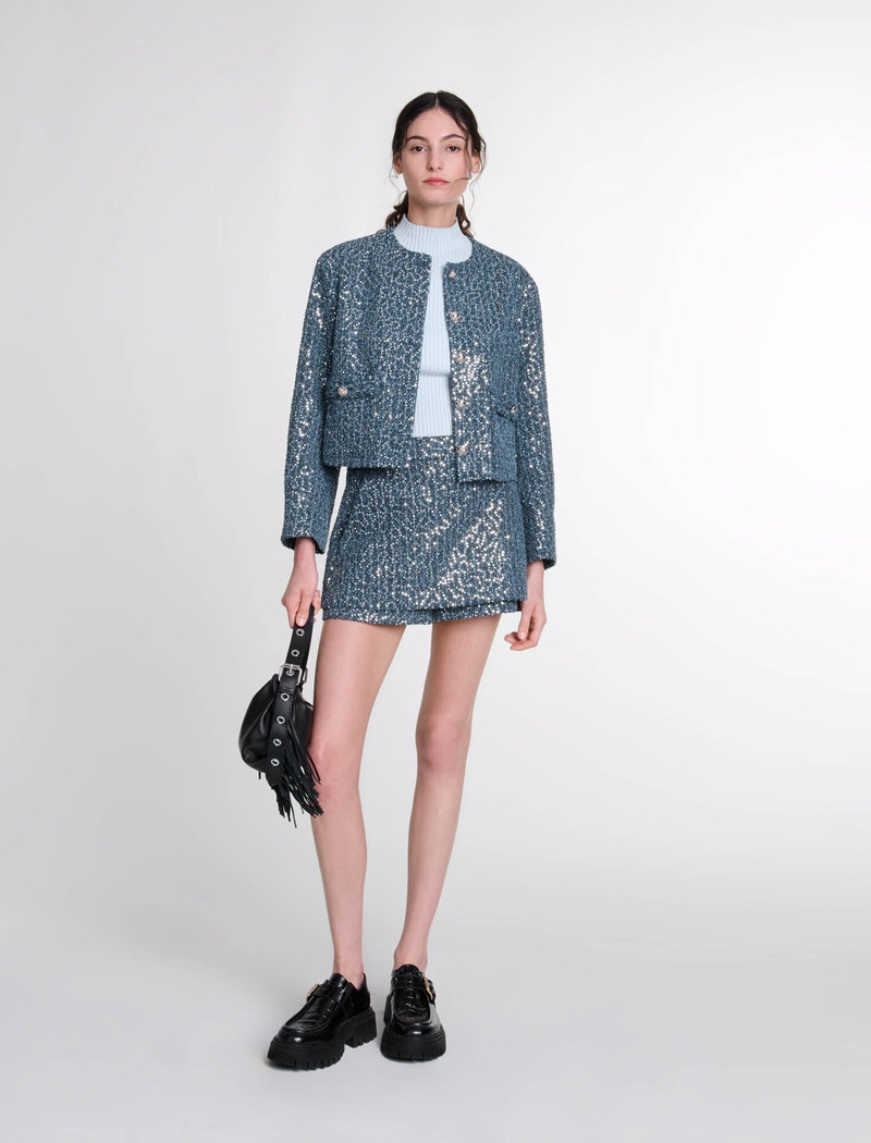 maje Sequinned tweed jacket outlook
