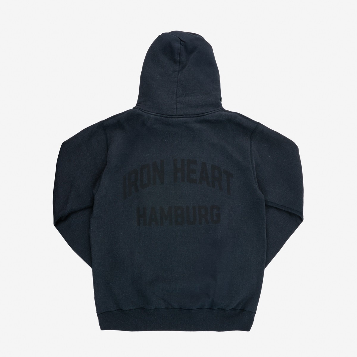 IHSW-HAM-BLK 14oz Ultra Heavyweight "Iron Heart Hamburg" Hooded Sweat – Vintage Black - 5