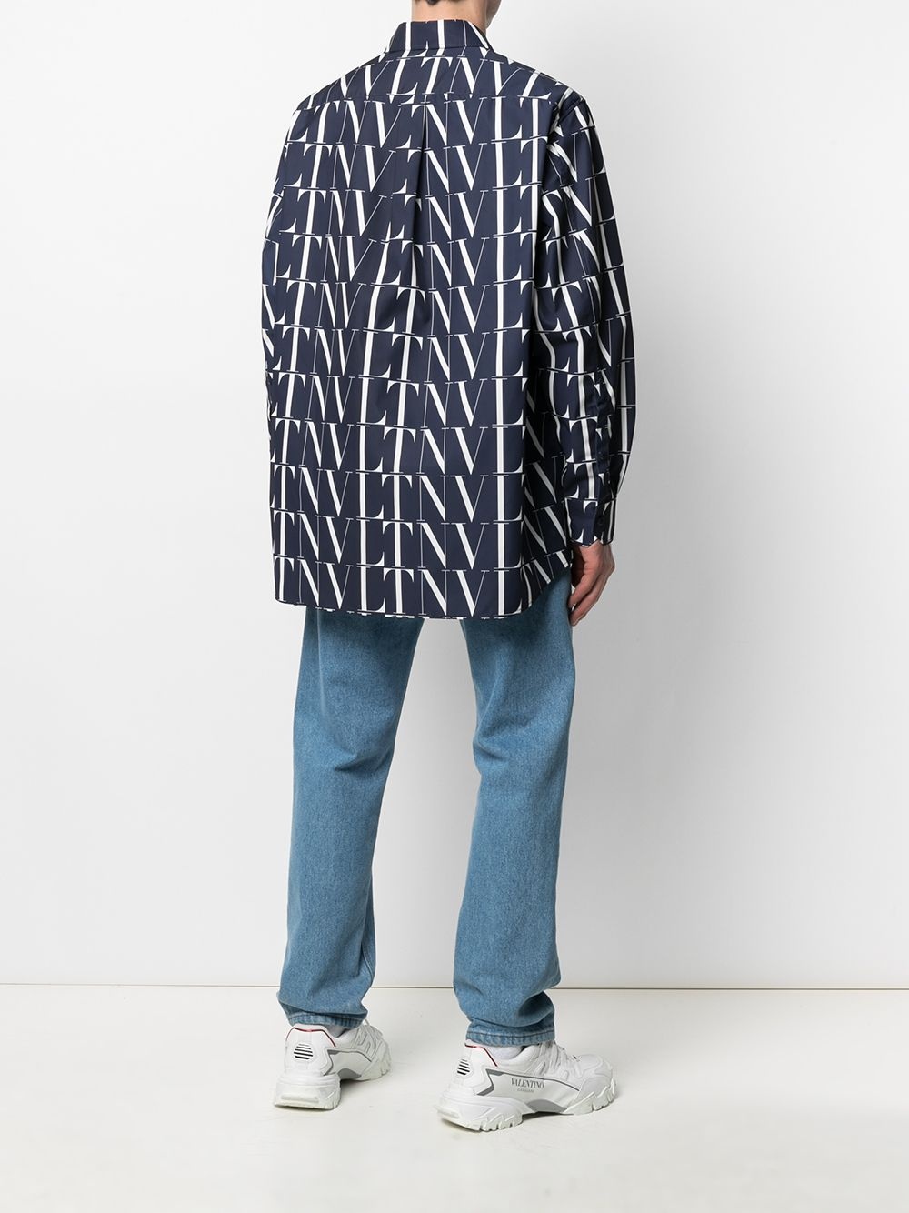 VLTN logo-print oversized shirt - 4