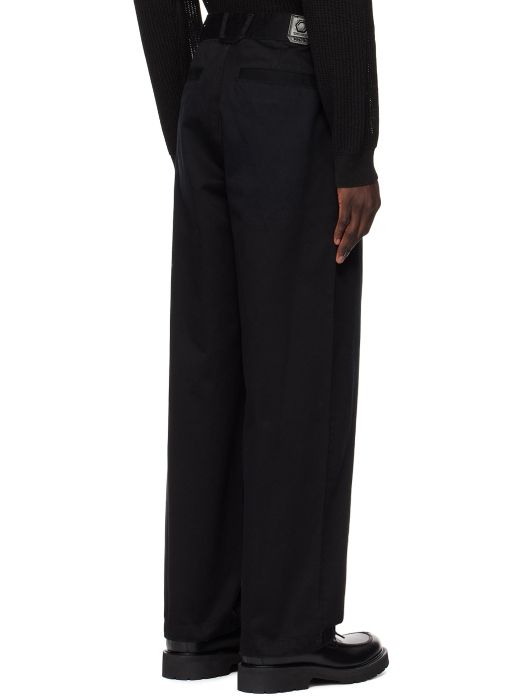 Black Wide Denim Trousers - 3