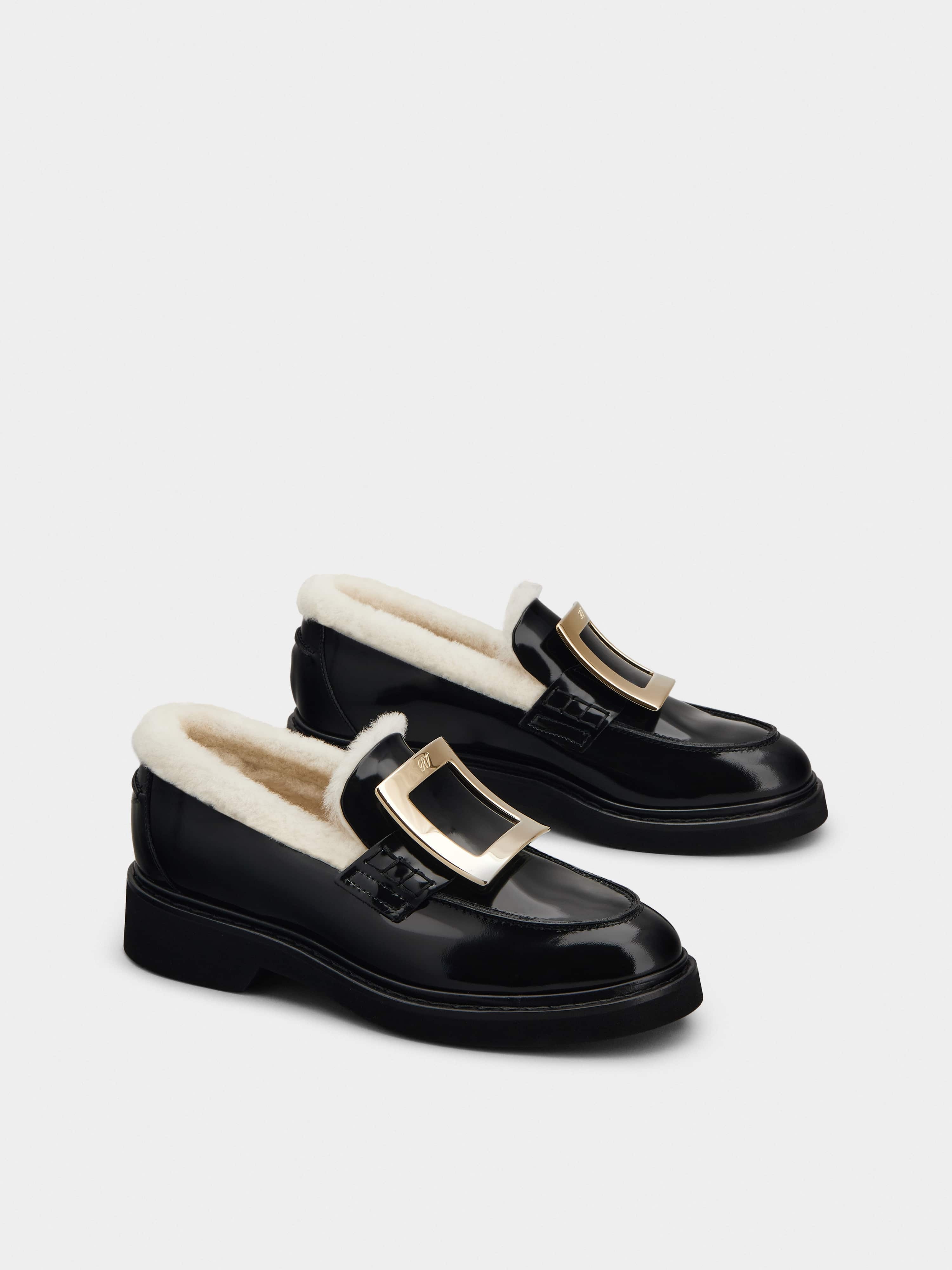 Viv' Rangers  Metal Buckle Fur Loafers in Patent Leather - 2