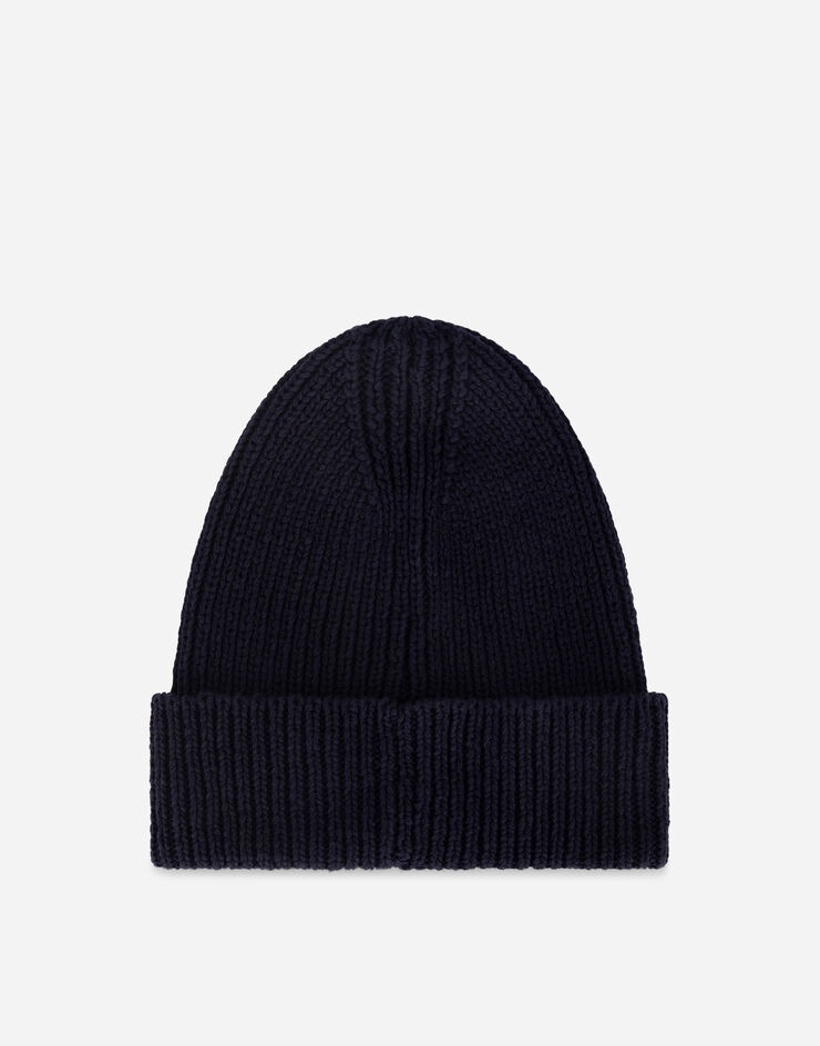 Knit cotton hat with DG patch - 2
