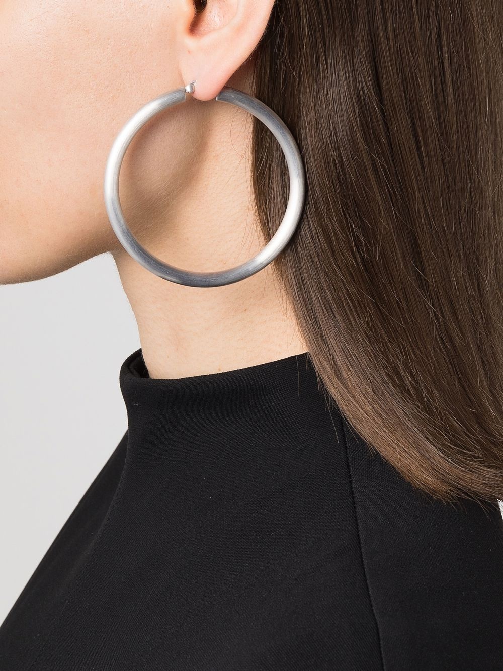 Classic Thick Satin Giant hoop earrings - 2