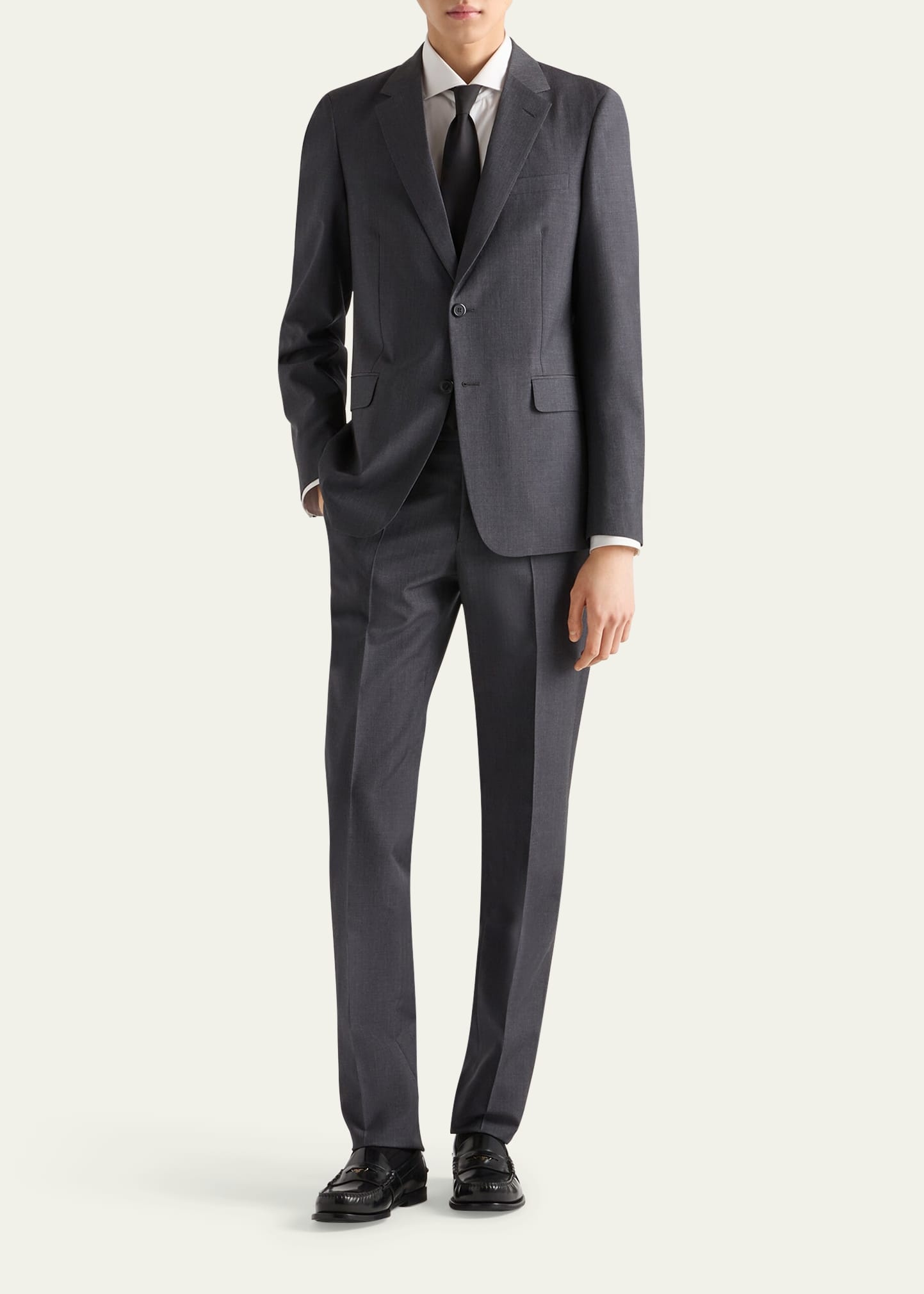 Men's Mohair-Wool Solid Suit - 2