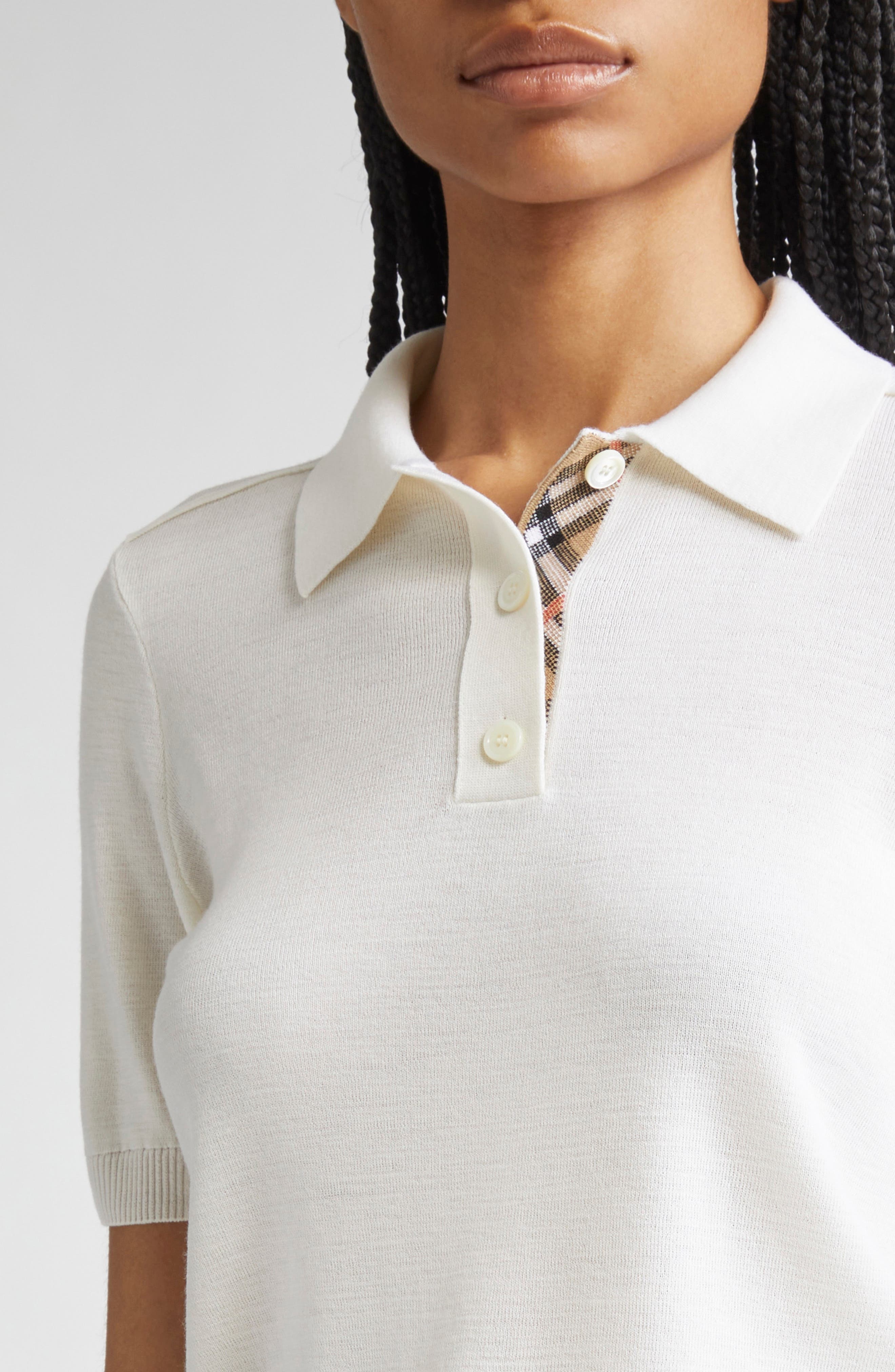 burberry Wool Polo in Chalk at Nordstrom - 5