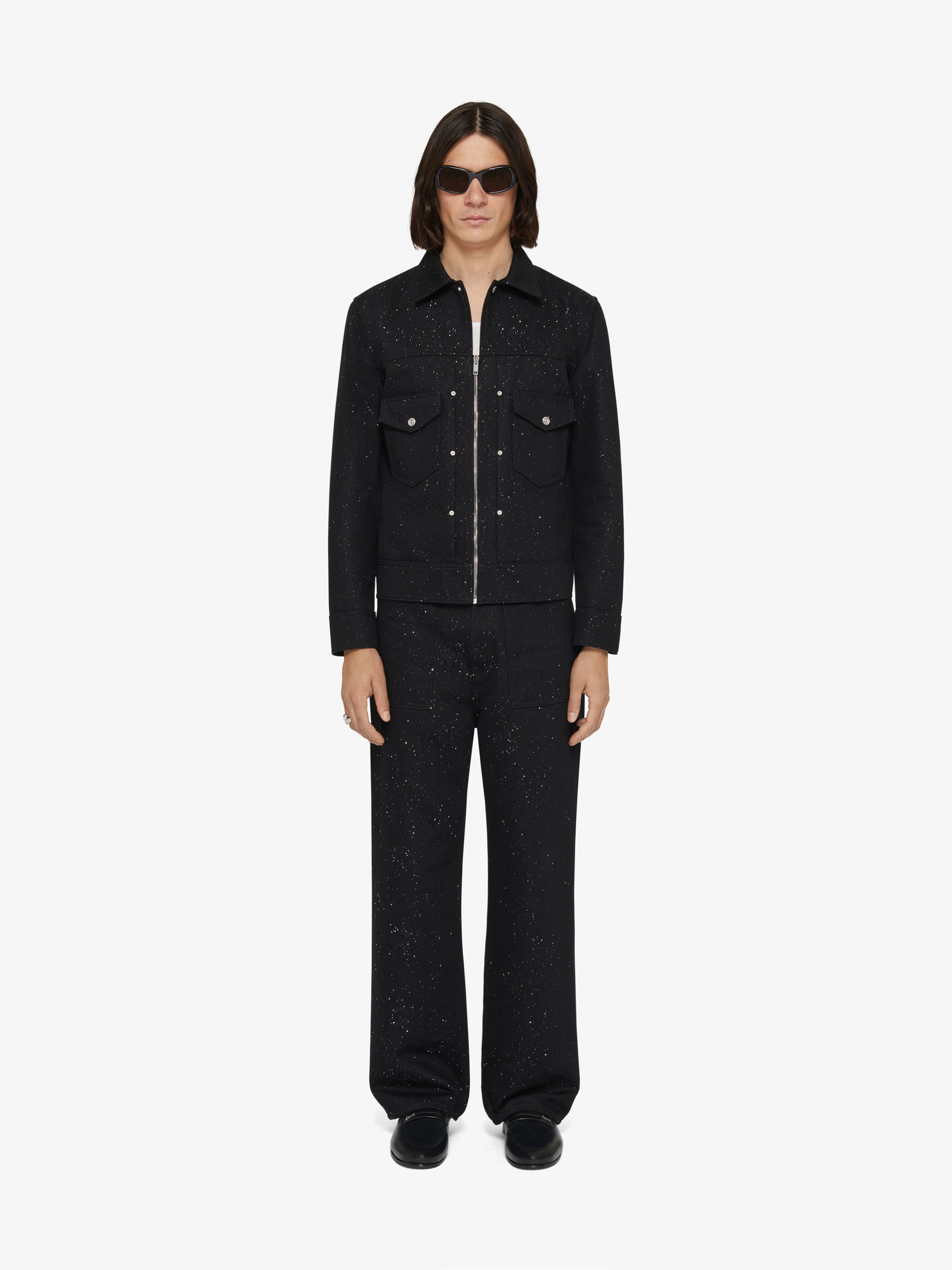Givenchy JACKET IN MONOGRAM 72 DENIM WITH SEQUINS | REVERSIBLE