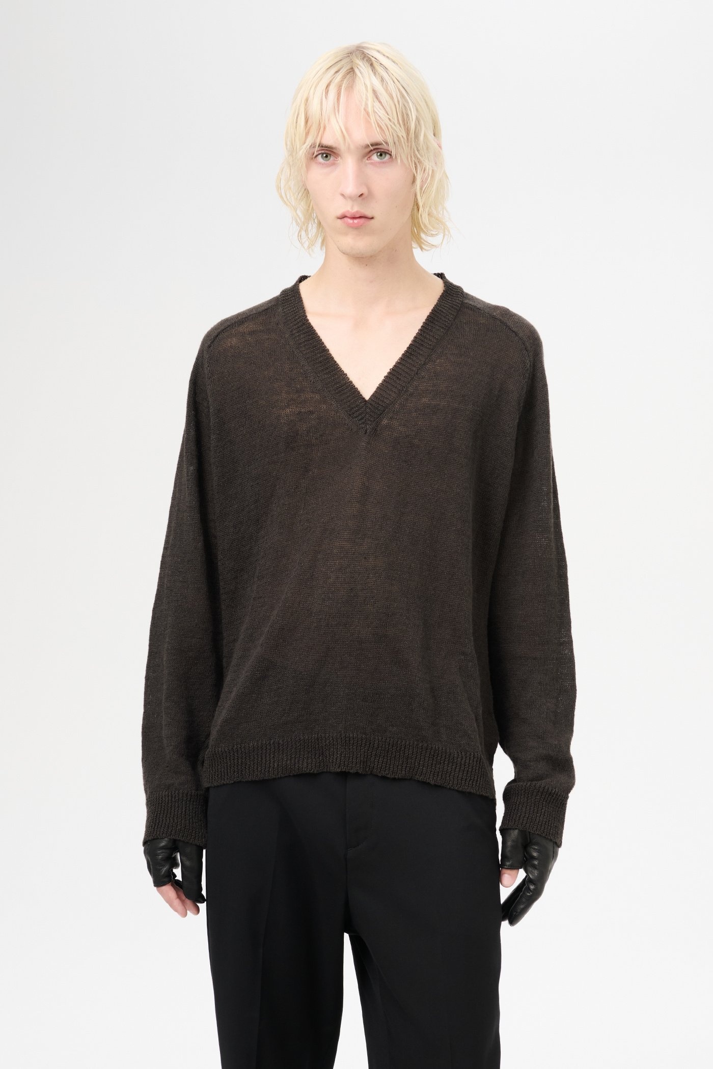 Rue V-Neck Nori Green Cyclone Linen - 3