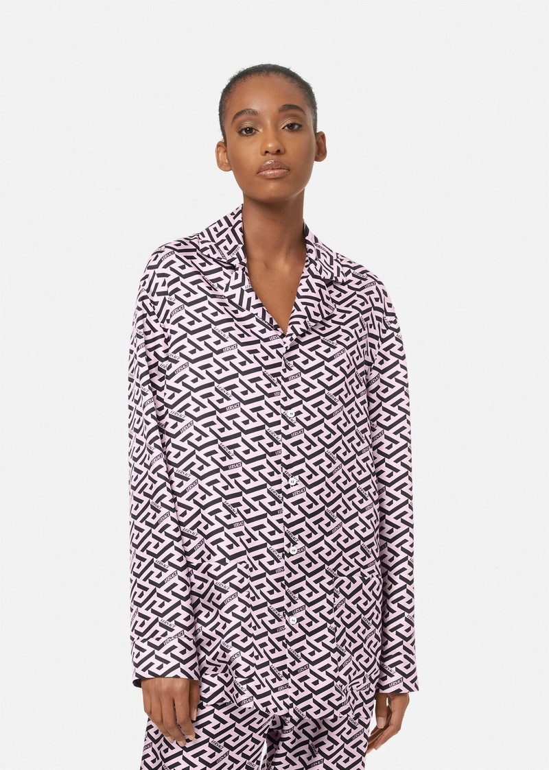 VERSACE La Greca Print Pyjama Shirt outlook