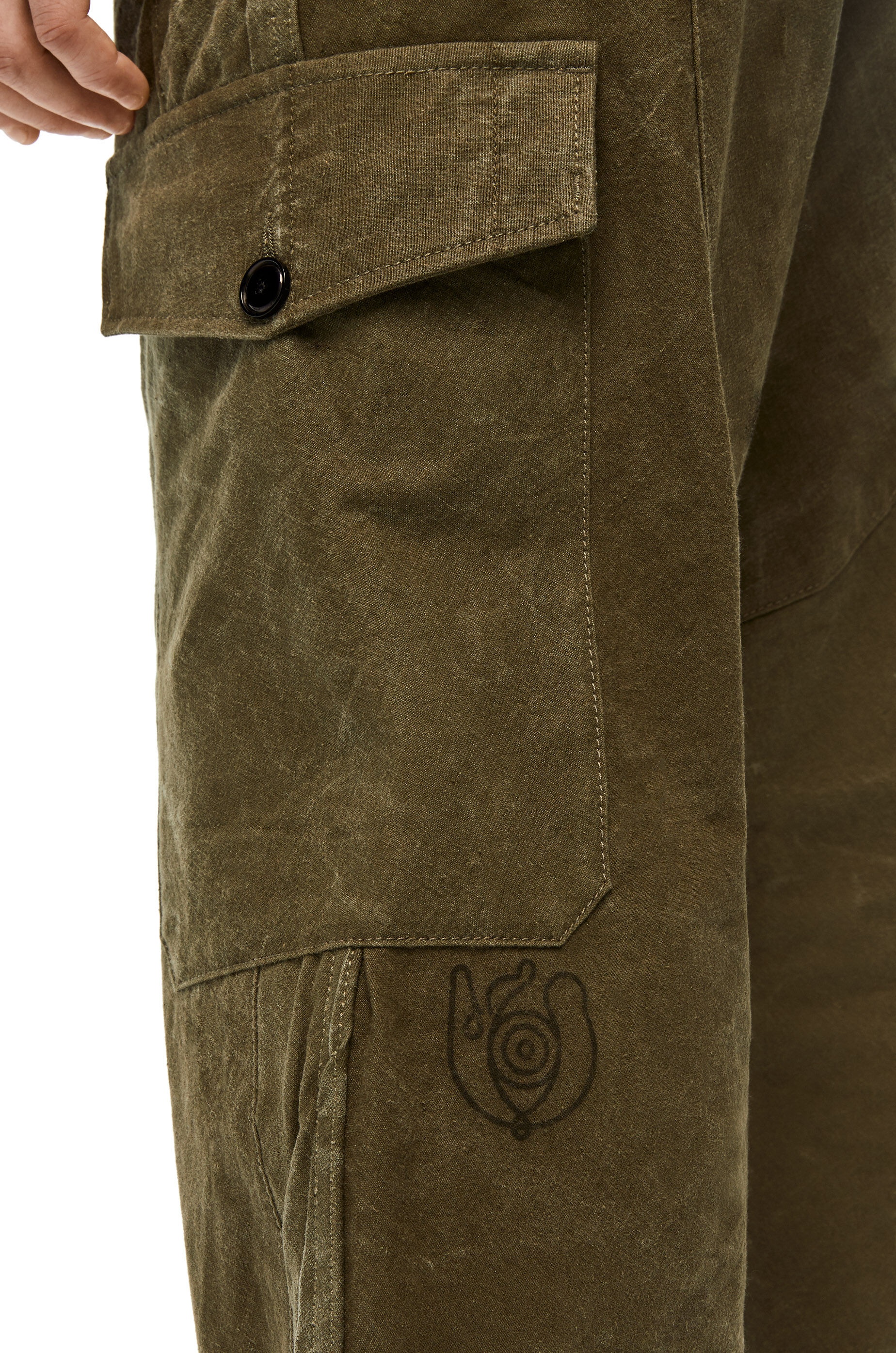 Military tent cargo trousers in cotton - 5