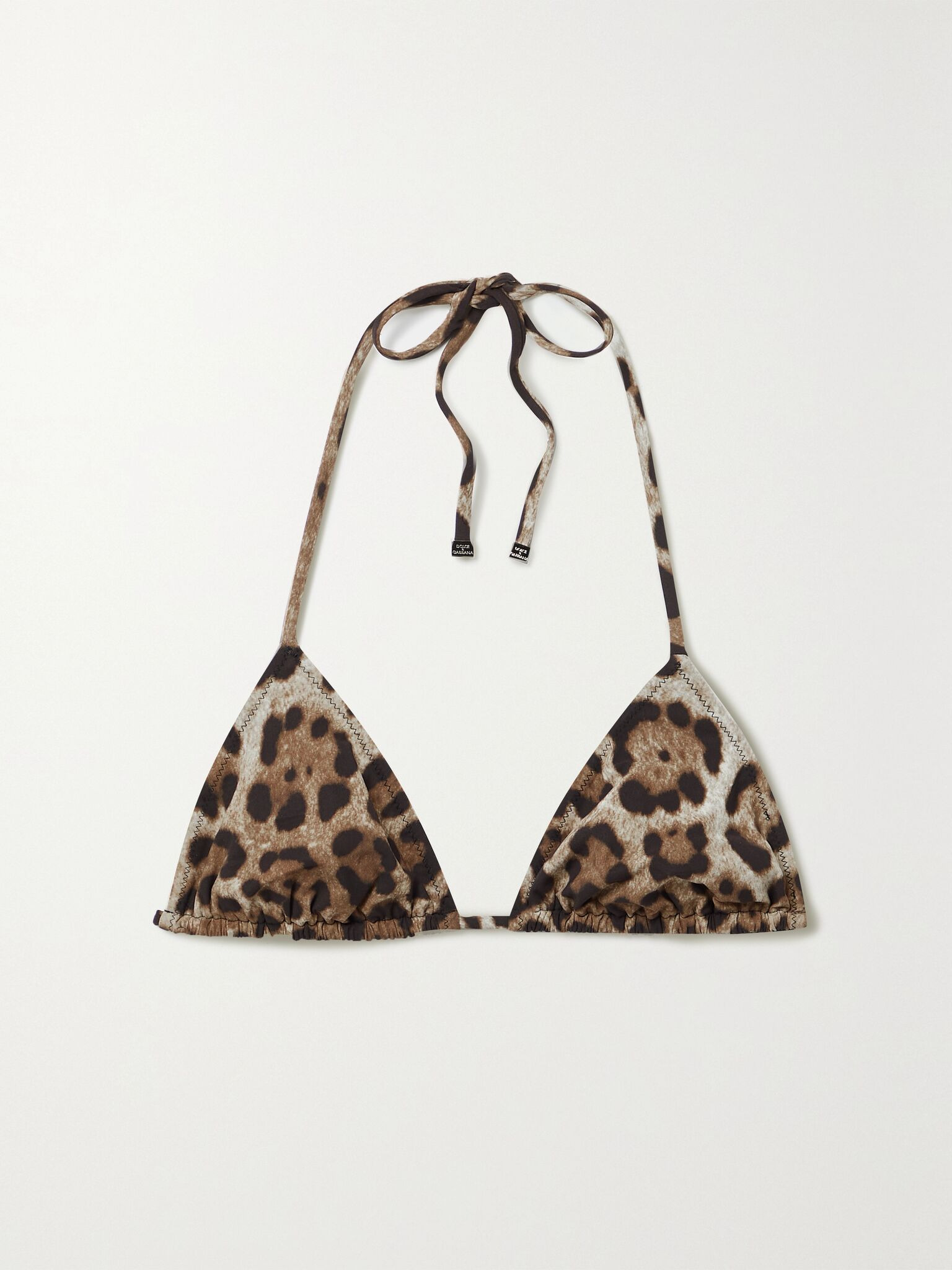 Leopard-print triangle bikini top Leopard print - 1