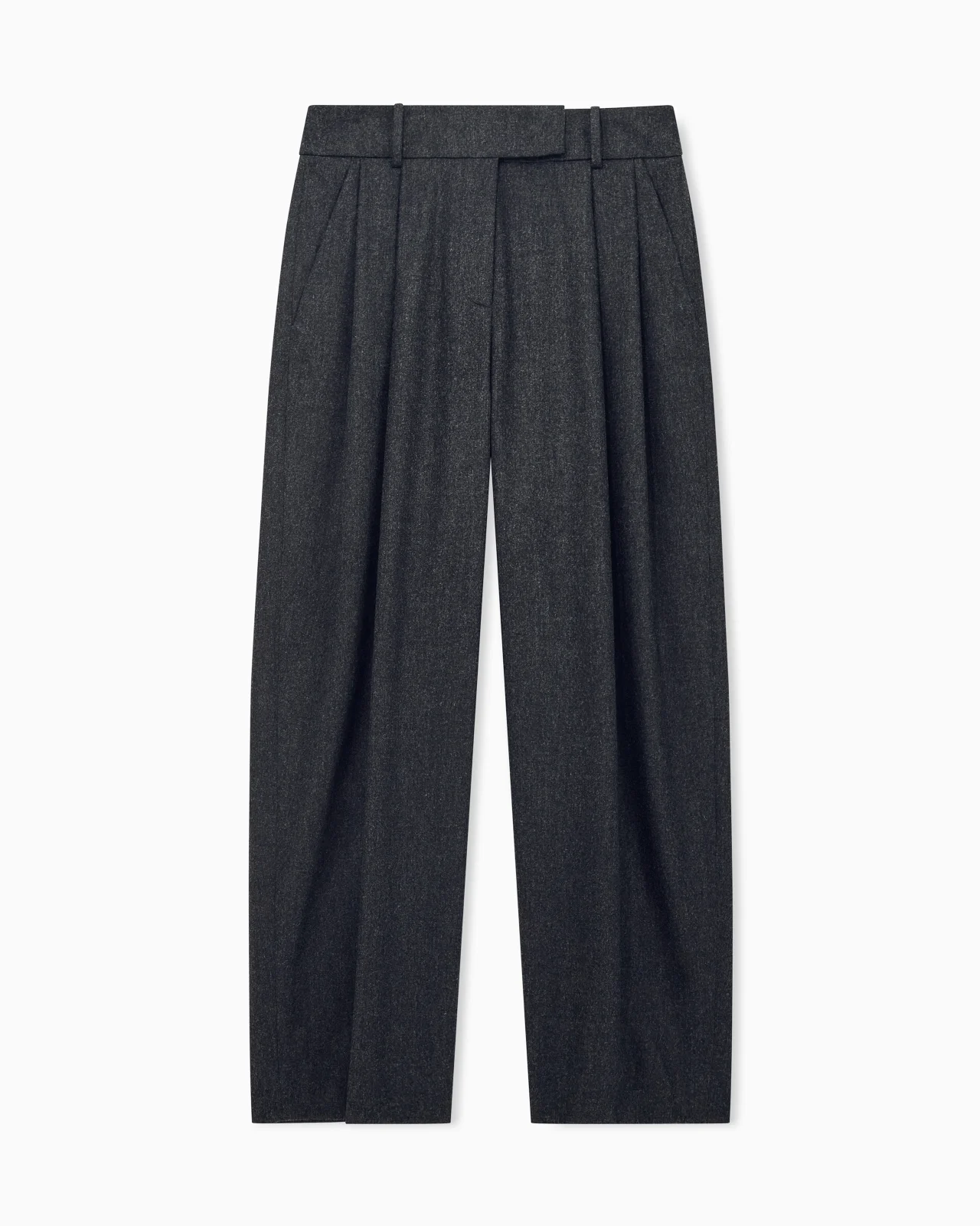 WIDE-LEG TROUSERS IN WOOL AND CASHMERE FLANNEL WITH PLEATS - 1