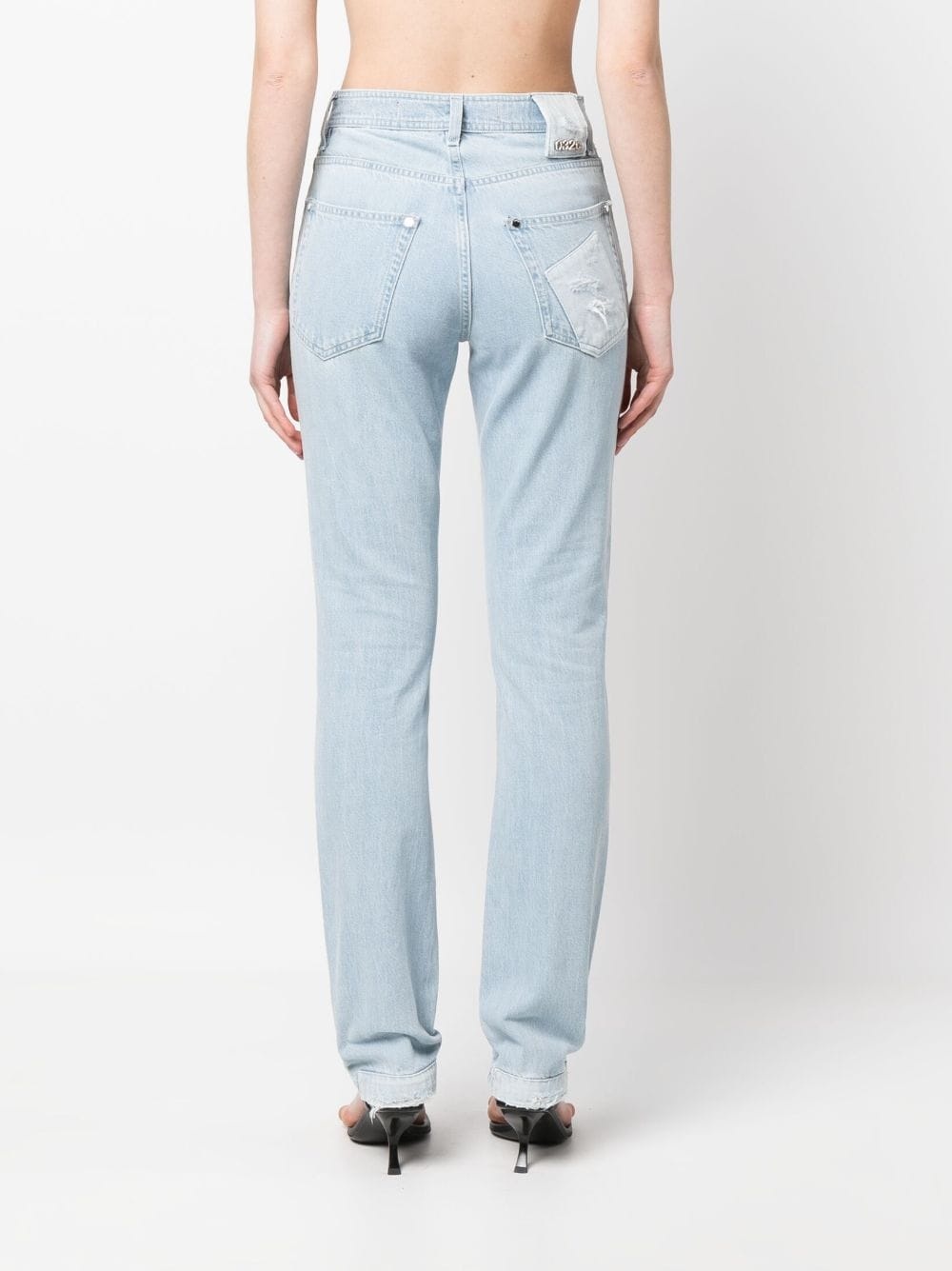 Double Shift ripped-patch straight-leg jeans - 4