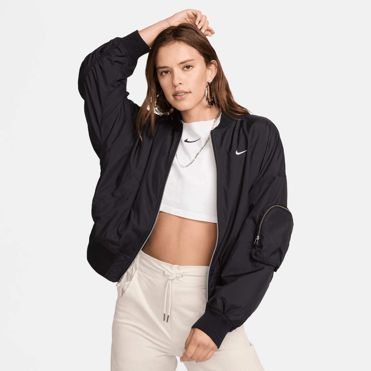 Nike Womens Nike Essential OS Bomber Jacket - 1