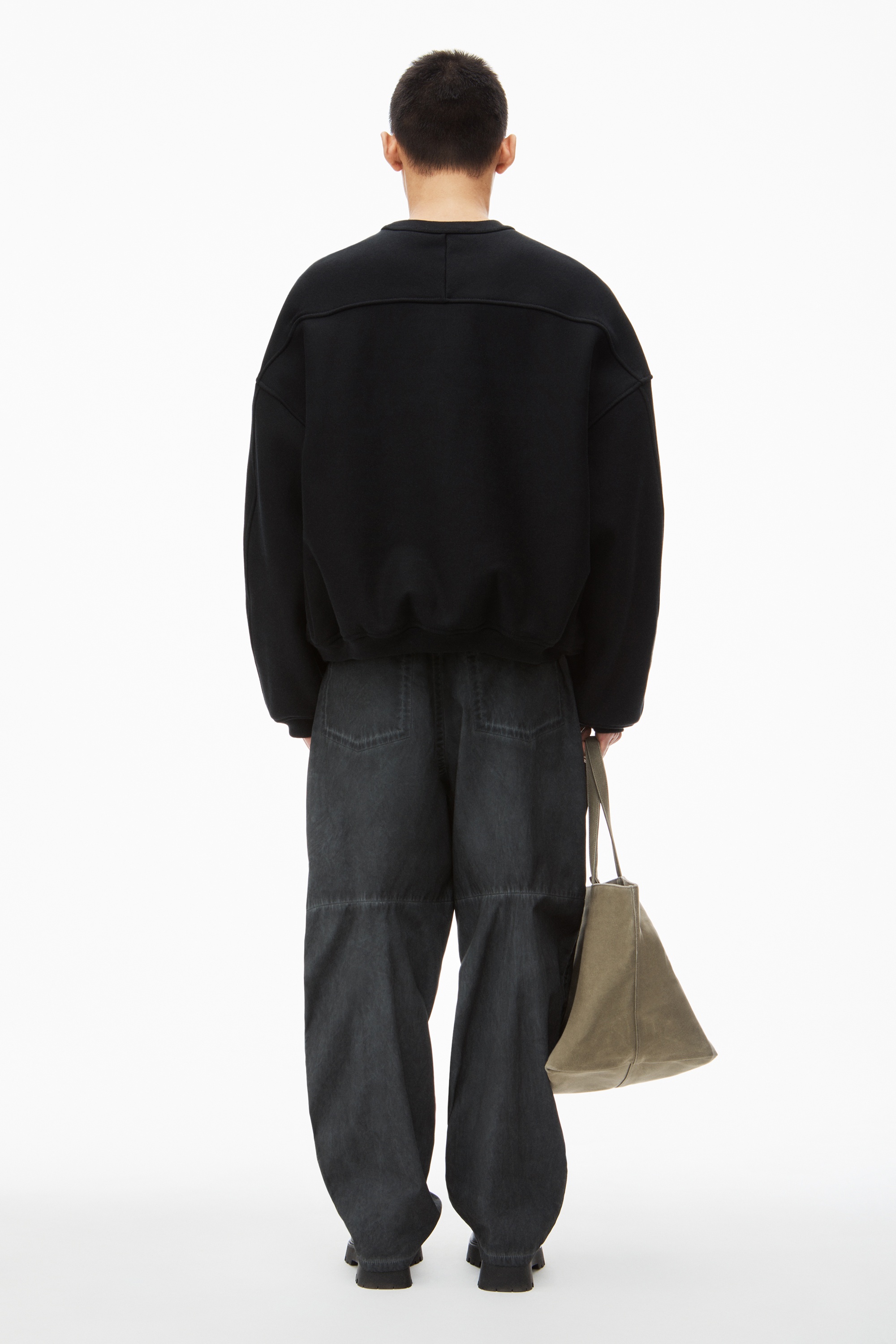 logo EMBROIDERED oversized sweatshirt in cotton - 4