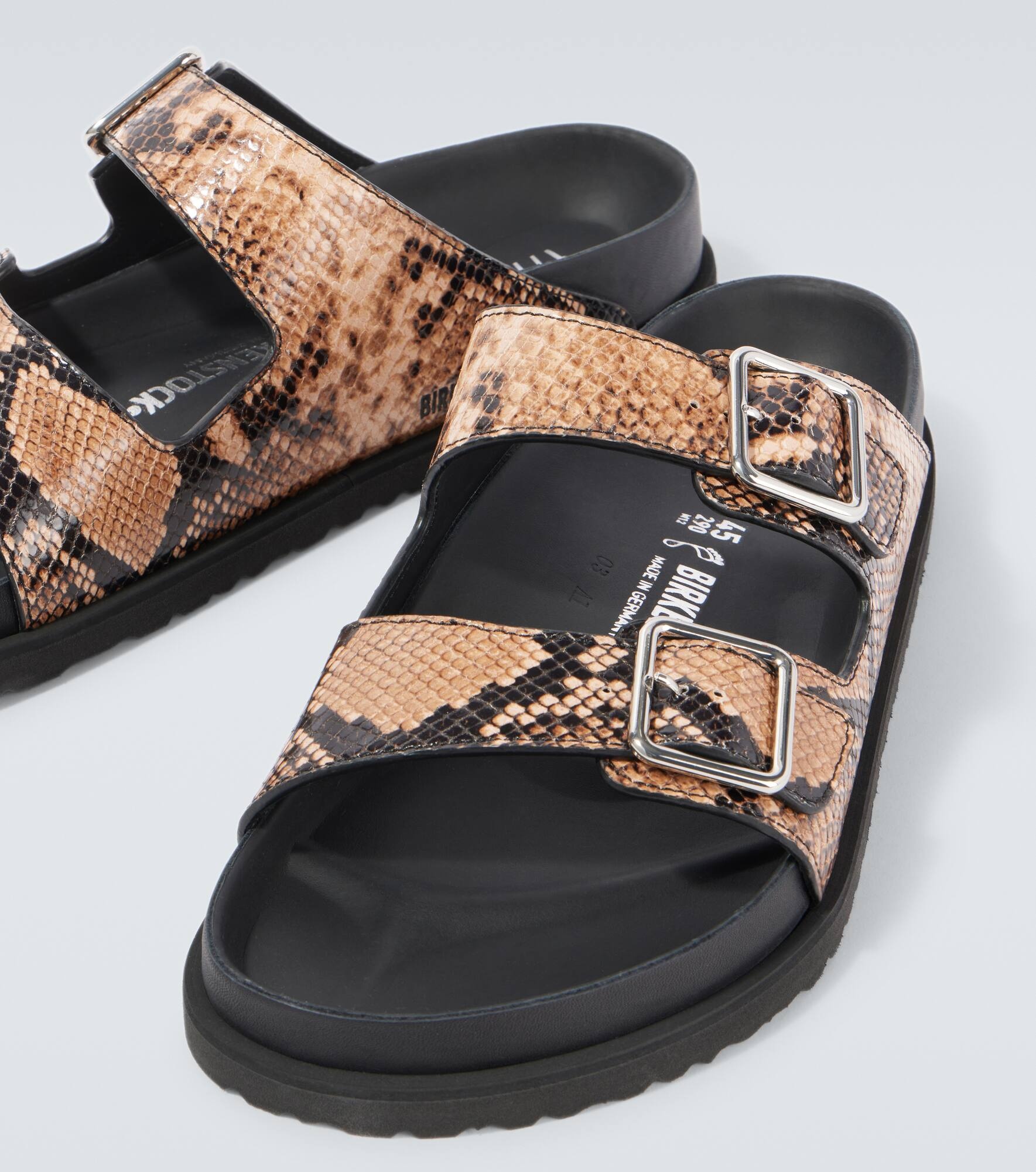 Arizona snake-effect leather sandals - 3