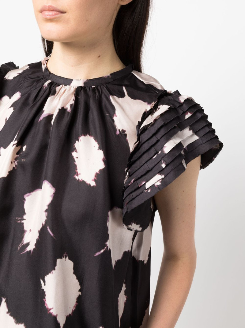 splotch-print silk blouse 5