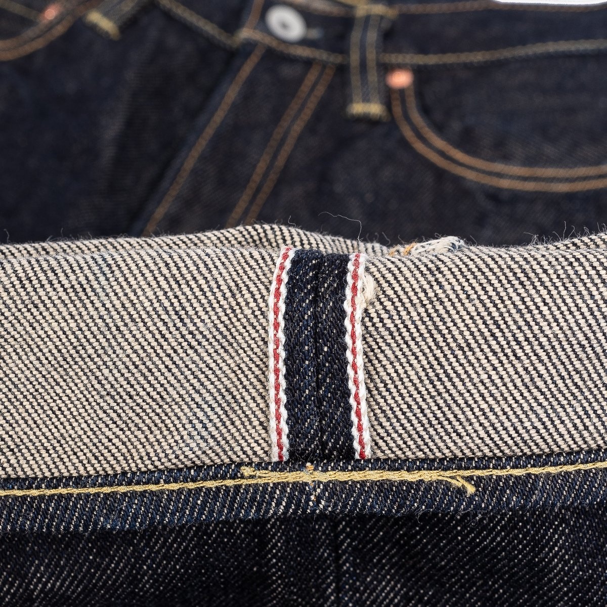 IH-888S-21 21oz Selvedge Denim Medium/High Rise Tapered Cut Jeans - Indigo - 13