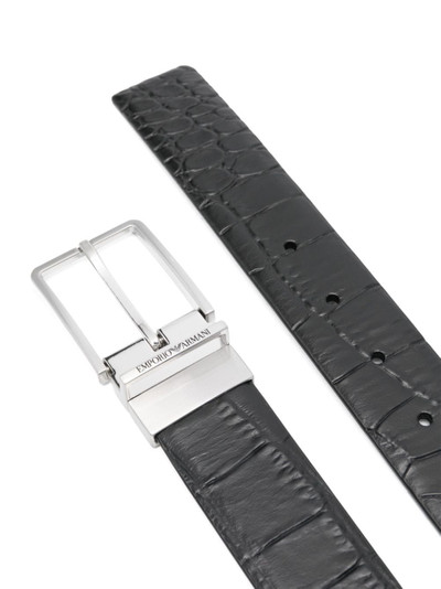 EMPORIO ARMANI embossed-crocodile leather belt outlook