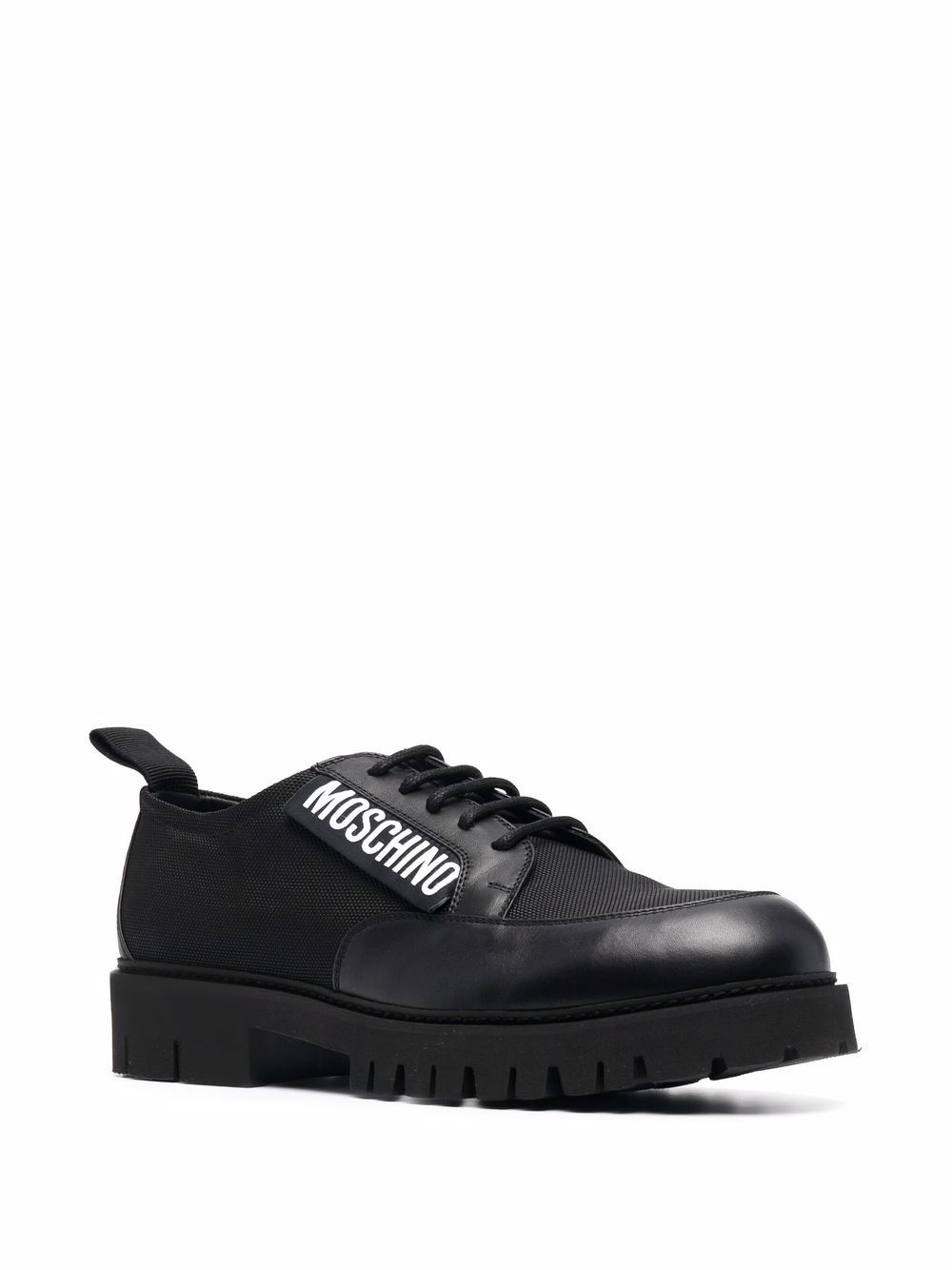 logo patch lace-up shoes - 2