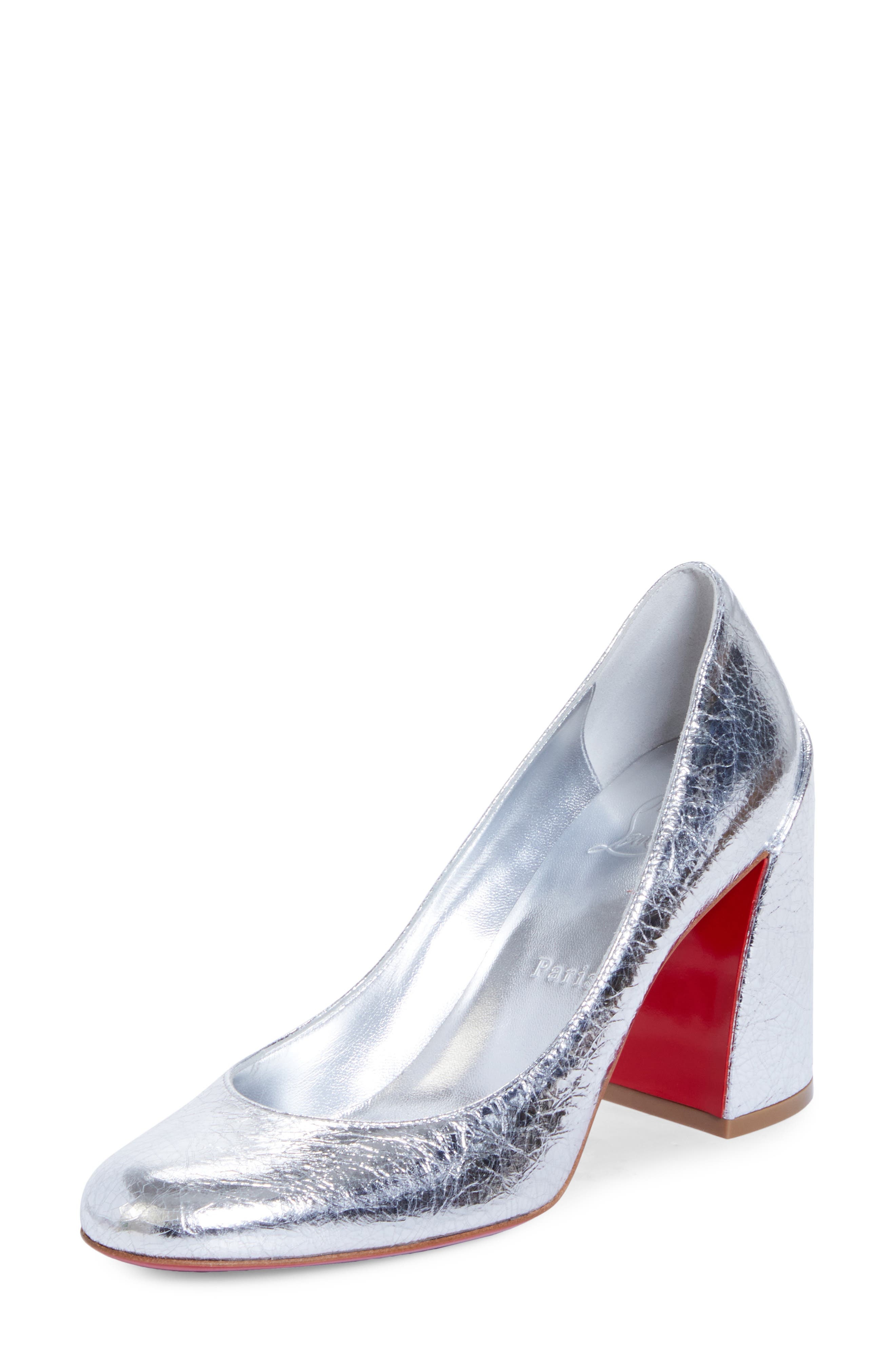 Christian Louboutin Miss Sab Pump in Silver/Lin Silver at Nordstrom - 1