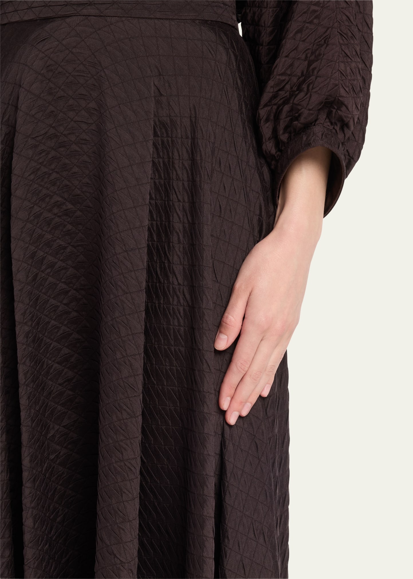 Elise Diamond-Quilted Cloquet Maxi Skirt - 5