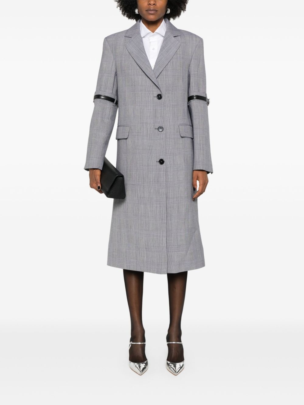 checked midi coat - 2