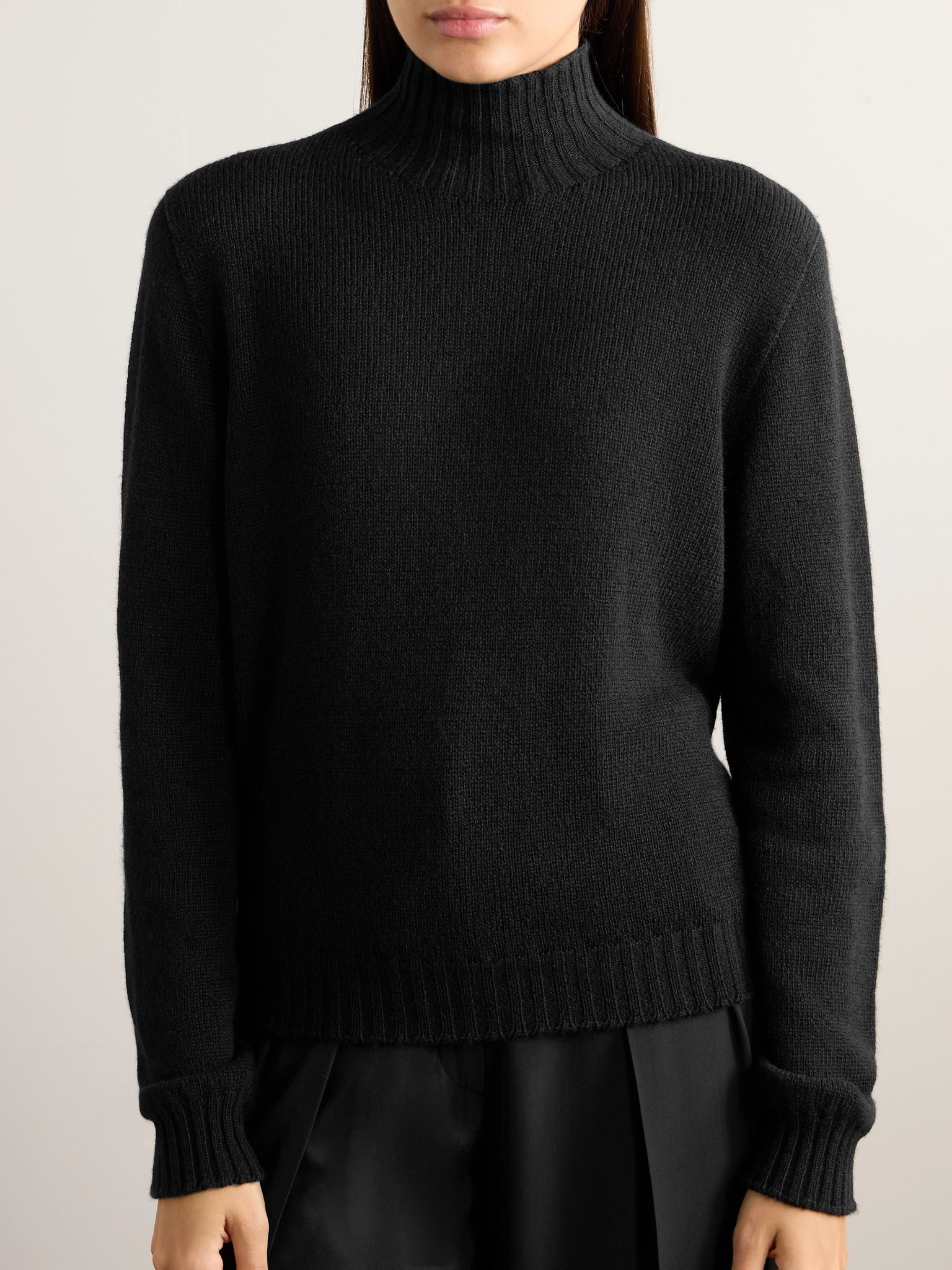 Essentials Kensington cashmere turtleneck sweater Black - 3