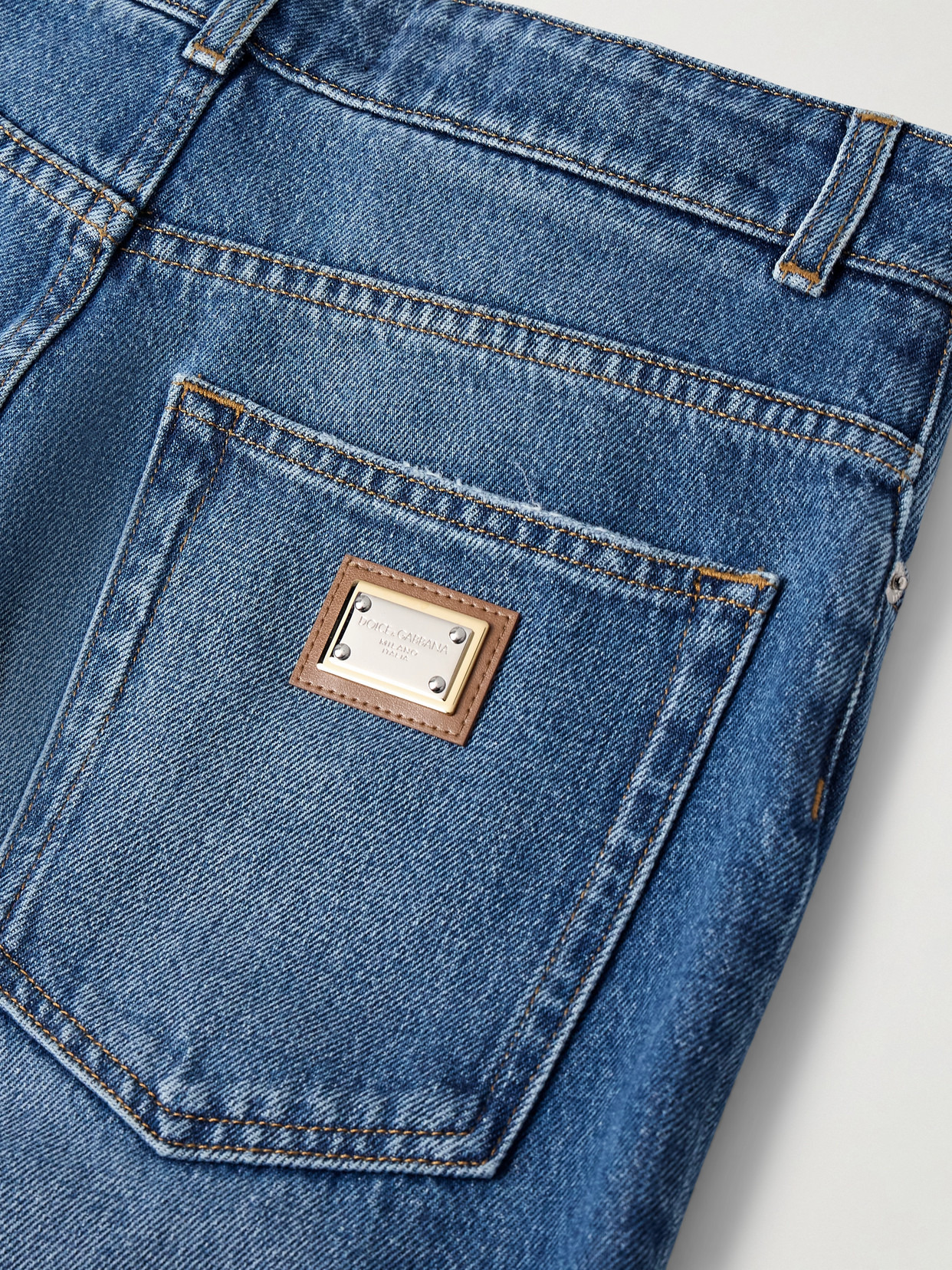 Appliquéd High-rise Straight-leg Jeans - 5