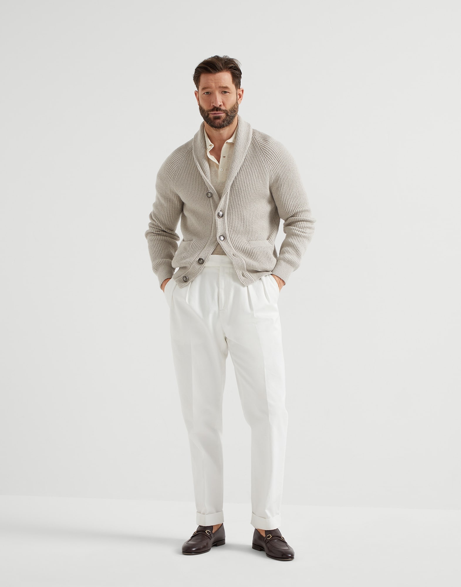 Linen and cotton knit polo - 5