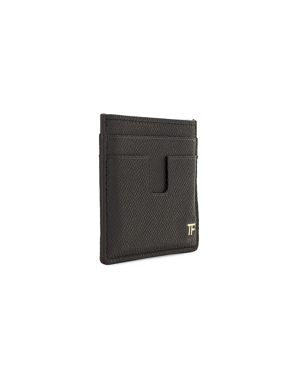 Small Grain Calf T Line Classic Card Holder - 3