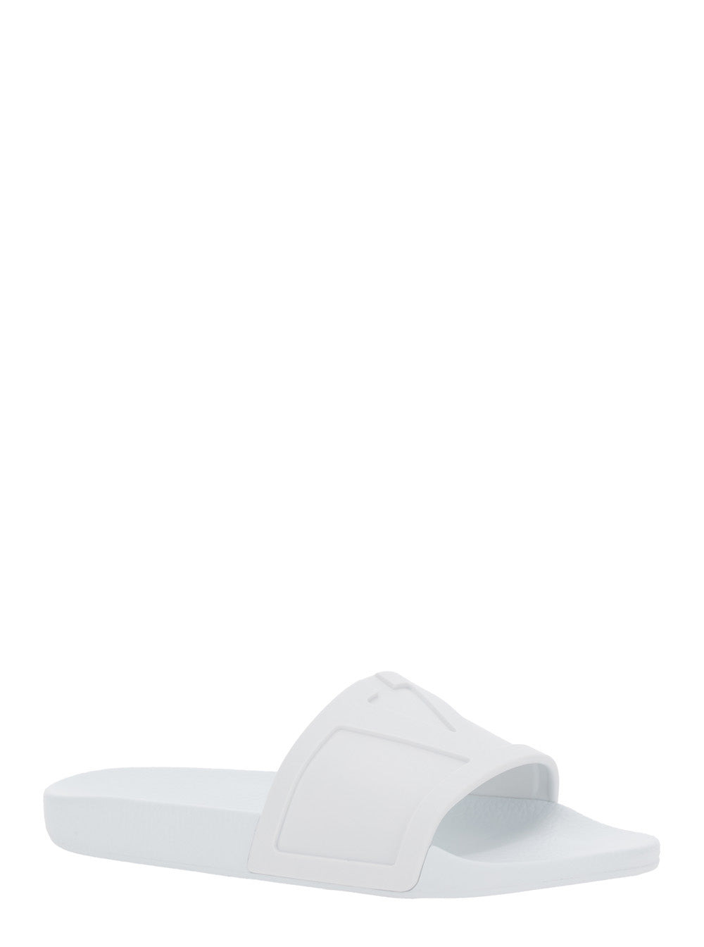 Valentino Garavani Men Whitesandals With Open Toe And Embossed Logo In Rubber Man - 2