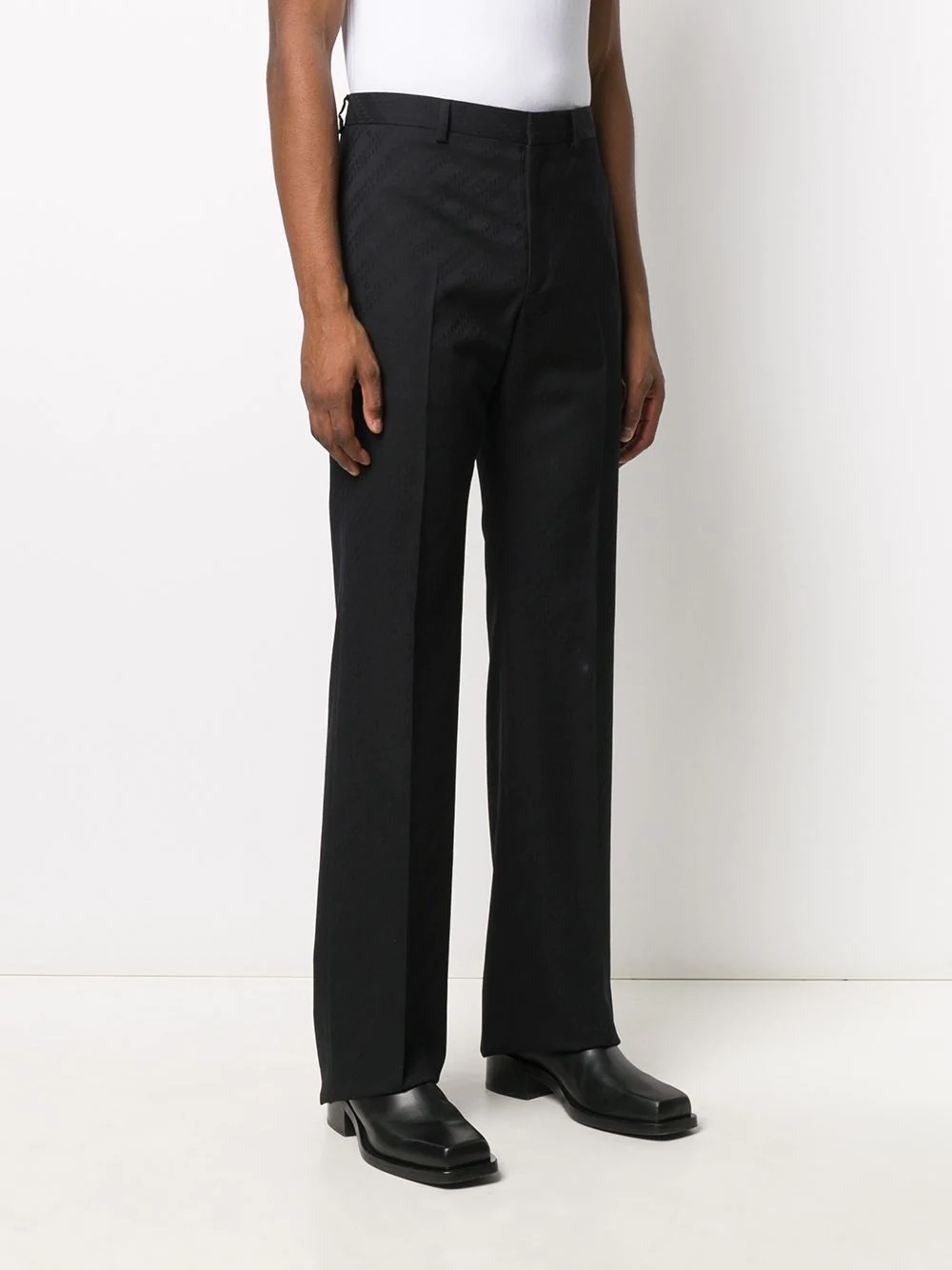 logo pattern tailored trousers - 3