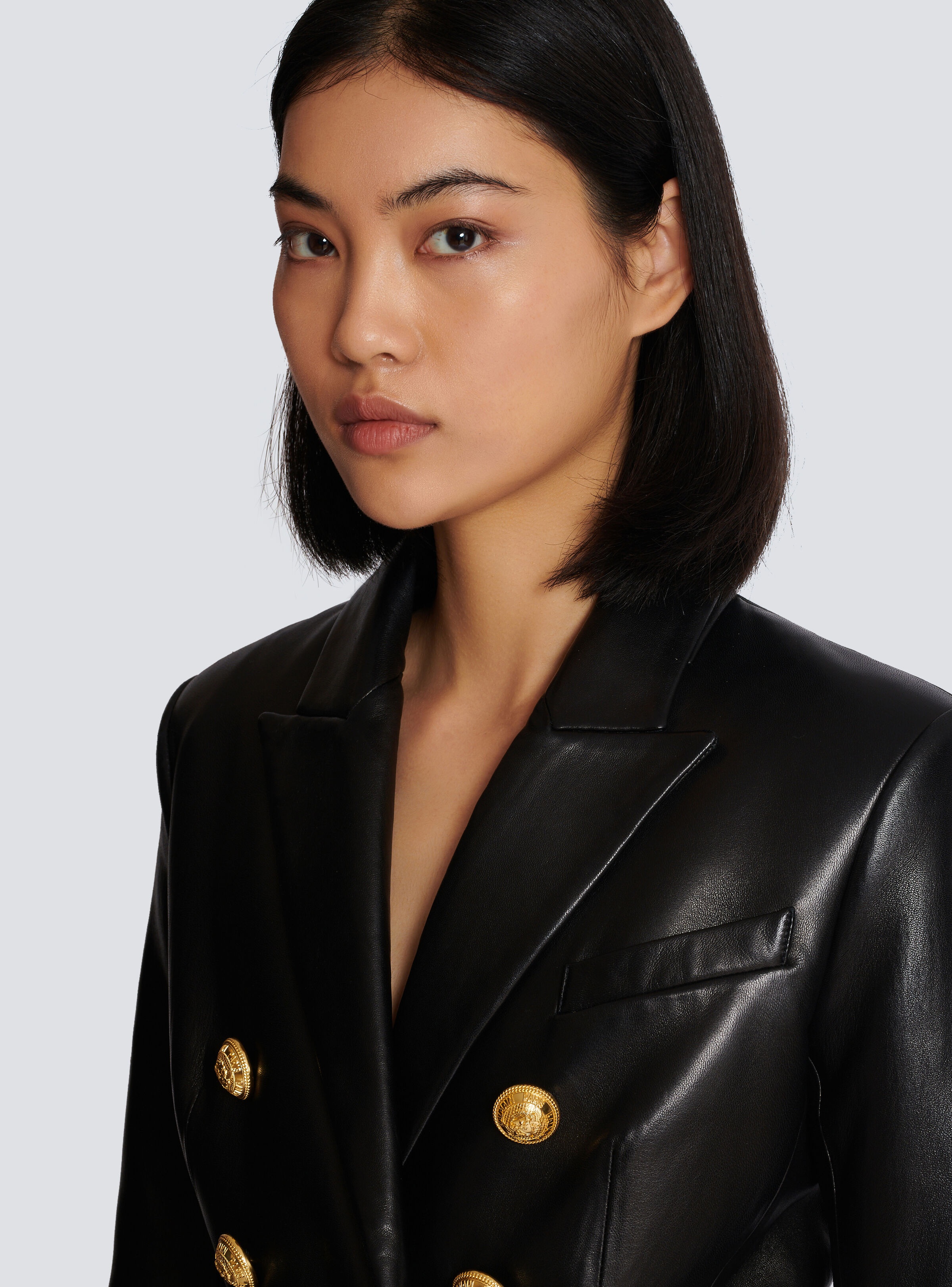 Classic 6-button leather jacket - 8