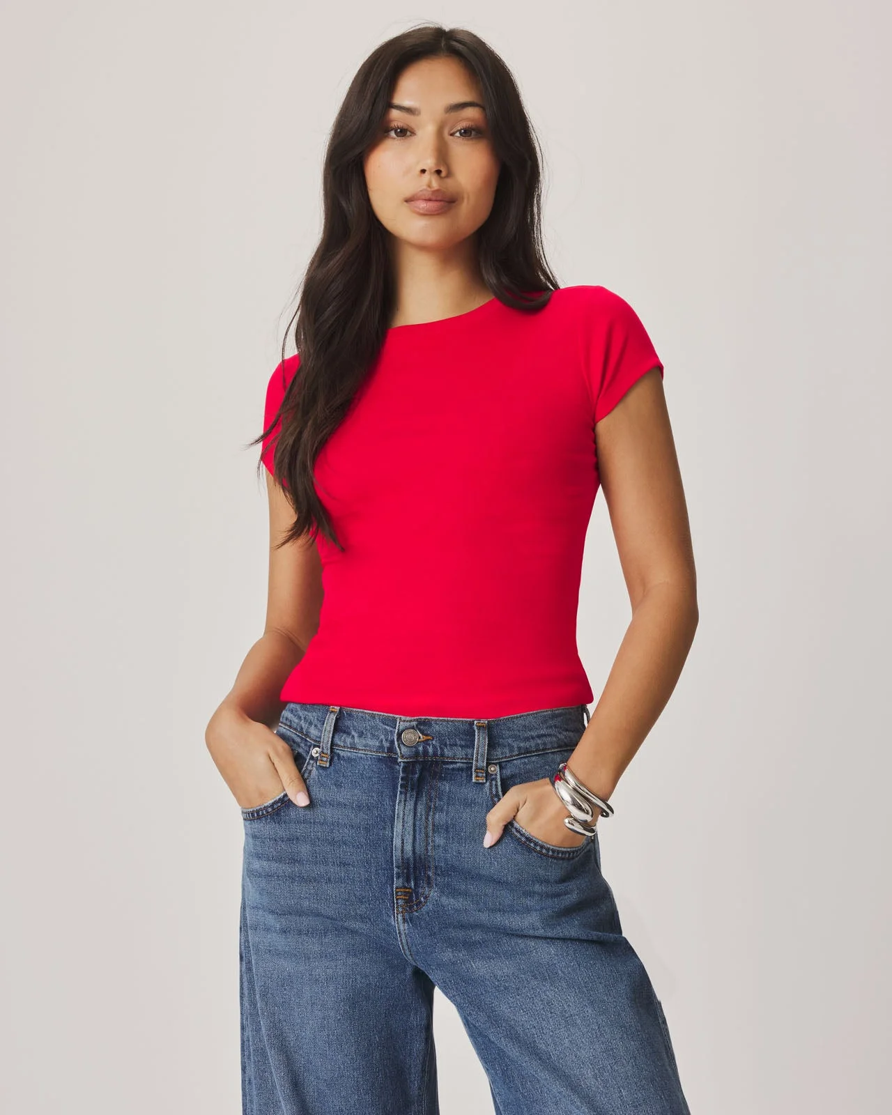 Josie Stretch Crewneck Tee - 1