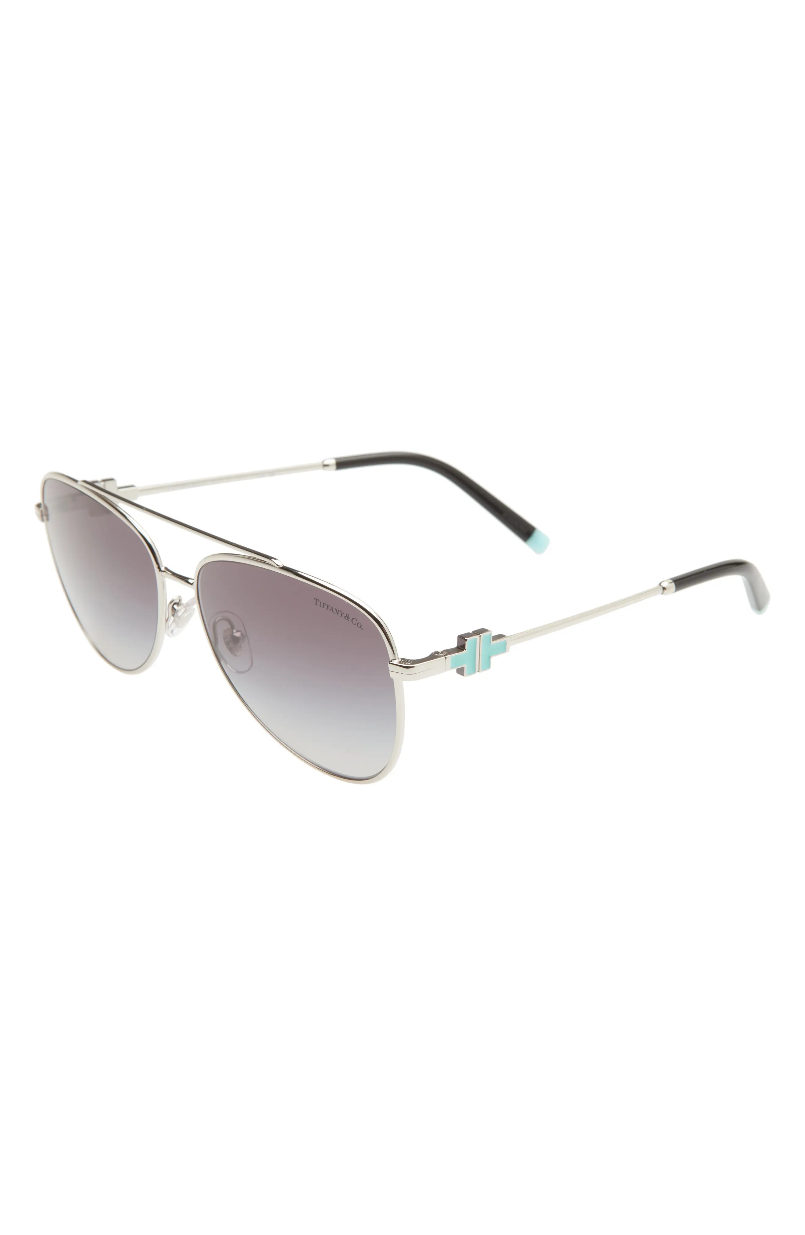 59mm Pilot Sunglasses in Silver/Grey Gradient - 2