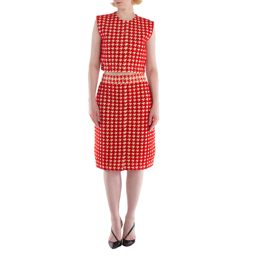 Burberry Sleeveless Houndstooth Pattern Dress - 3