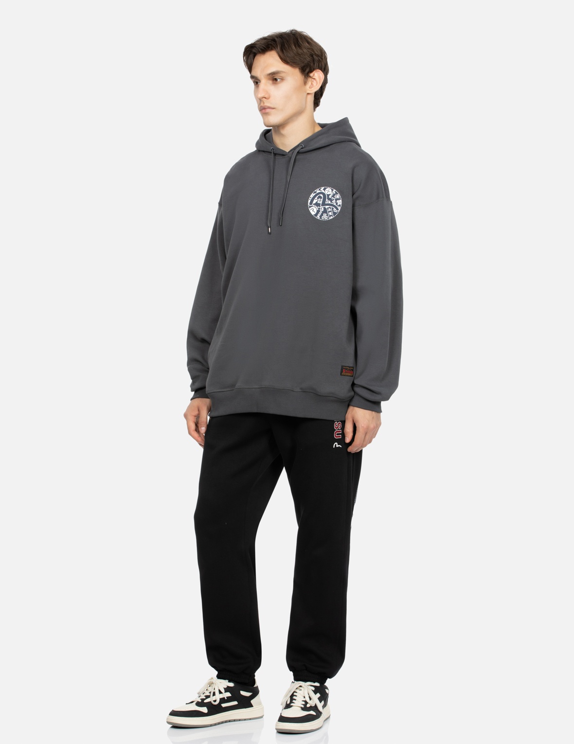 KAMON-PATTERN DAICOCK PRINT STRAIGHT FIT SWEATPANTS - 4