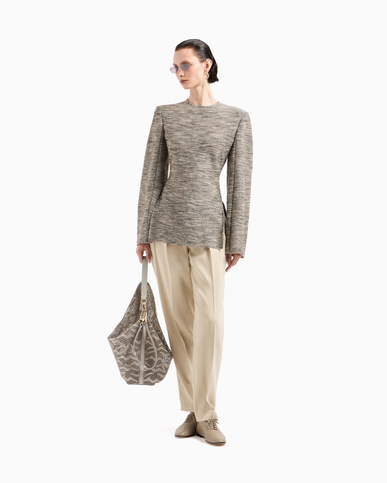 DOUBLE-PLEAT TROUSERS IN CANNETÉ COTTON AND VISCOSE - 2