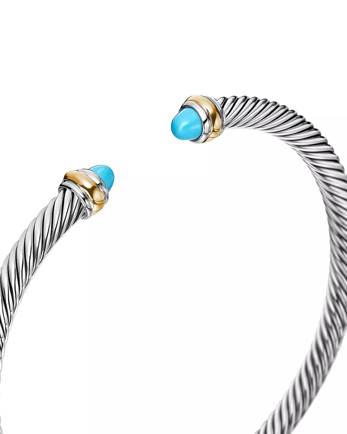 Cable Classic Bracelet with Gemstones, 18K Yellow Gold & Sterling Silver, 4mm - 4