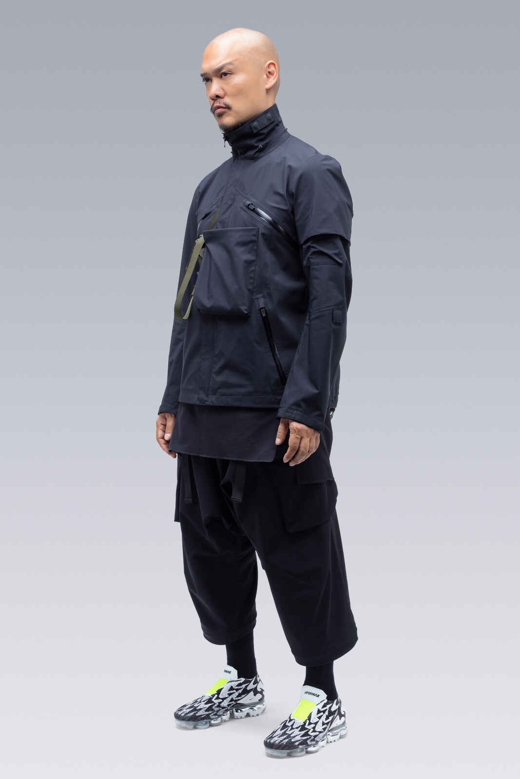 ACRONYM P30A-DS schoeller® Dryskin™ Ultrawide Drawcord Cargo Trouser Black  | REVERSIBLE