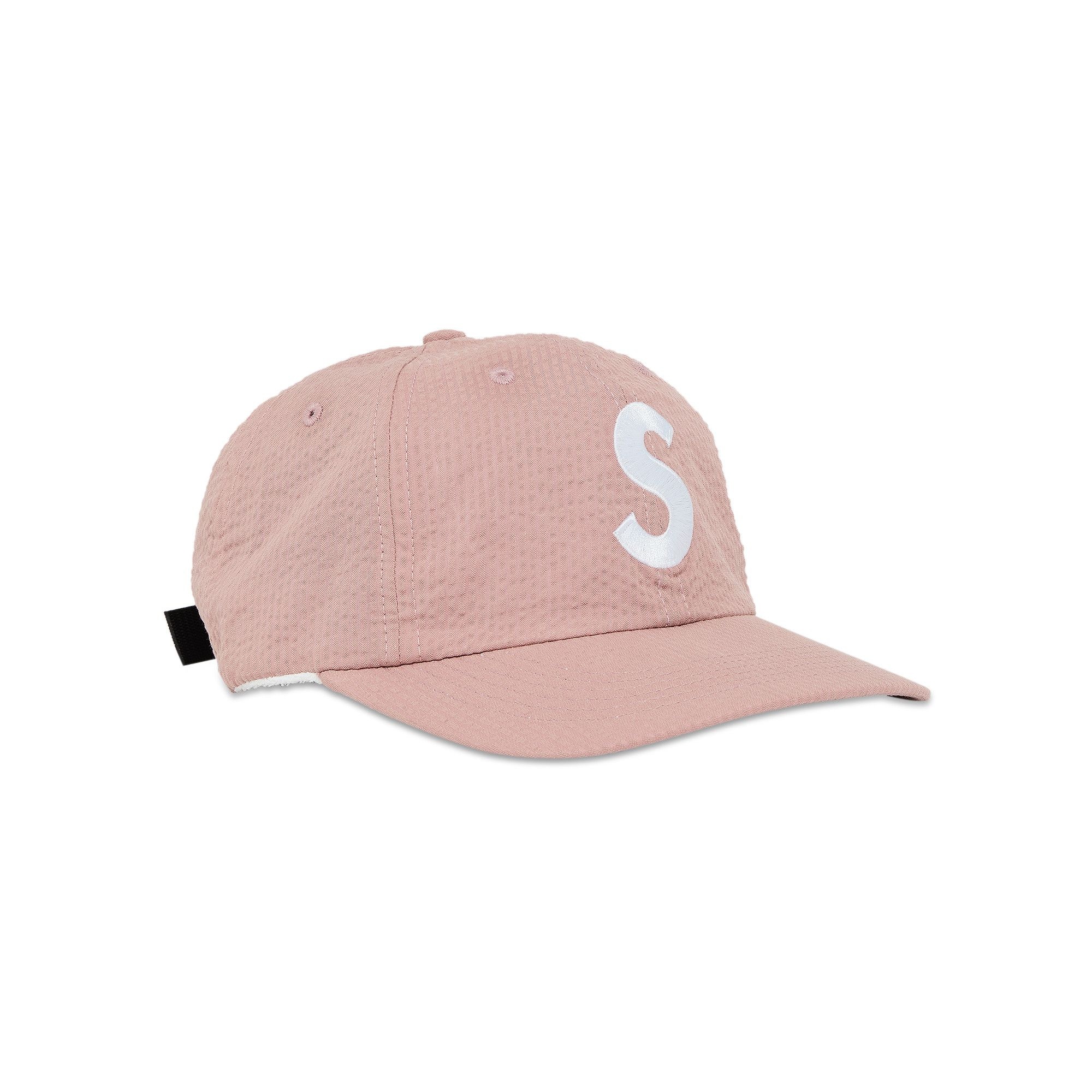 Supreme Seersucker S Logo 6-Panel 'Pink' - 2